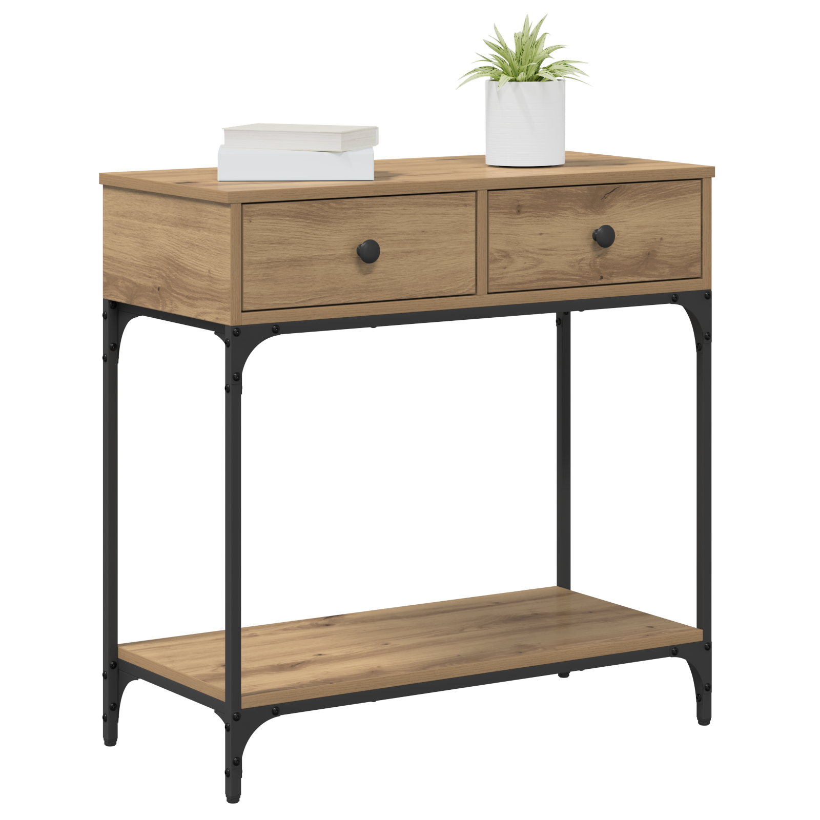 Console Table Artisan Oak 75x34.5x75 cm Engineered Wood - Image 3