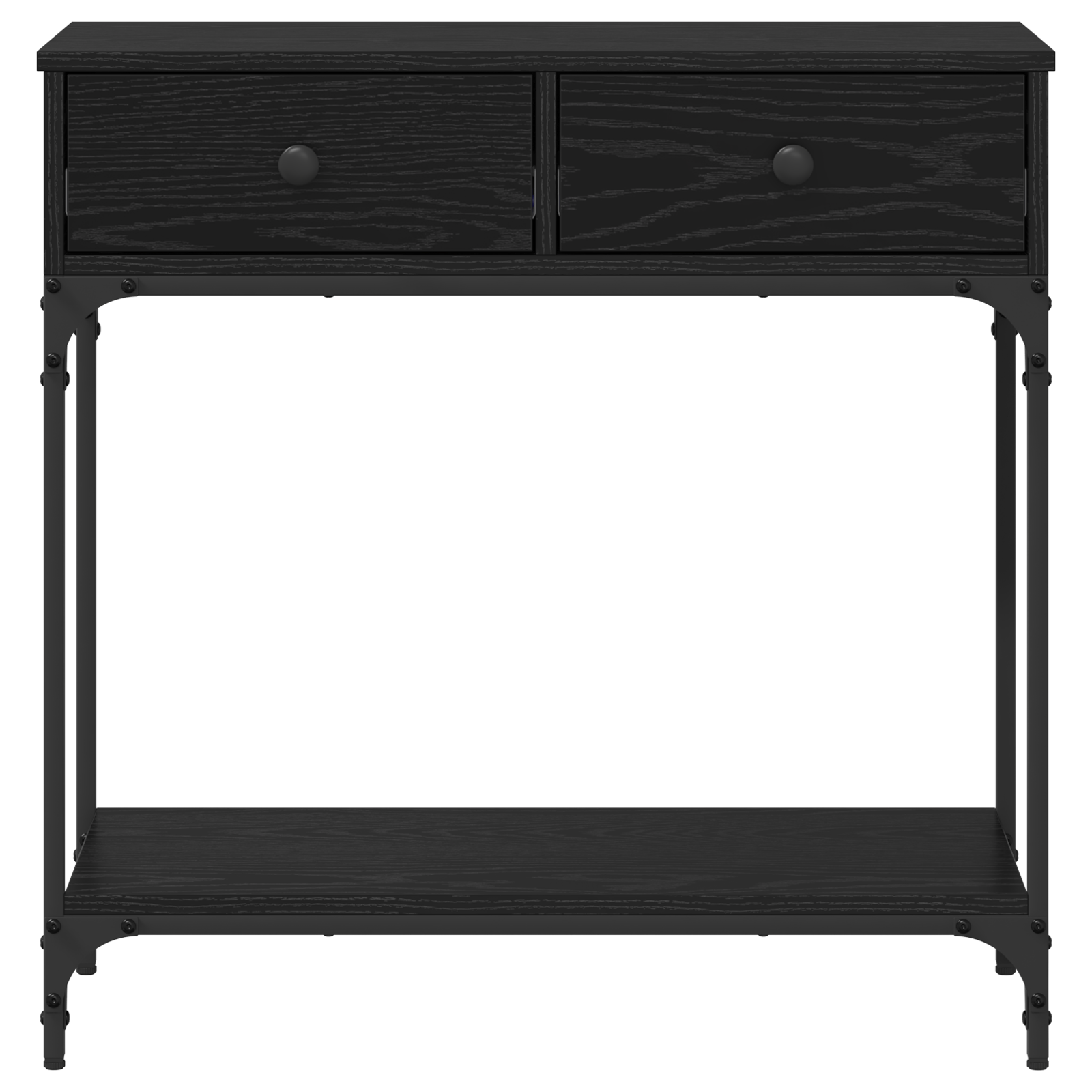 Console Table Black Oak 75x34.5x75 cm Engineered Wood - Image 5
