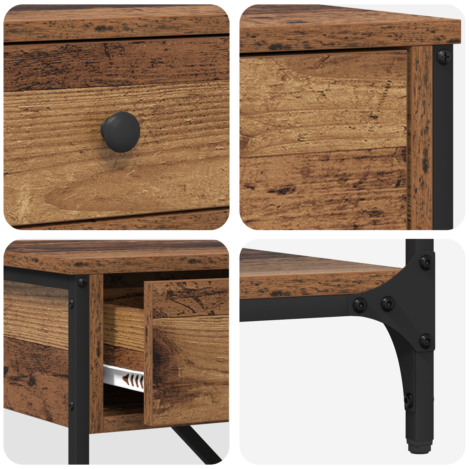 Console Table Old Wood 100x34.5x75 cm Engineered Wood - Image 8