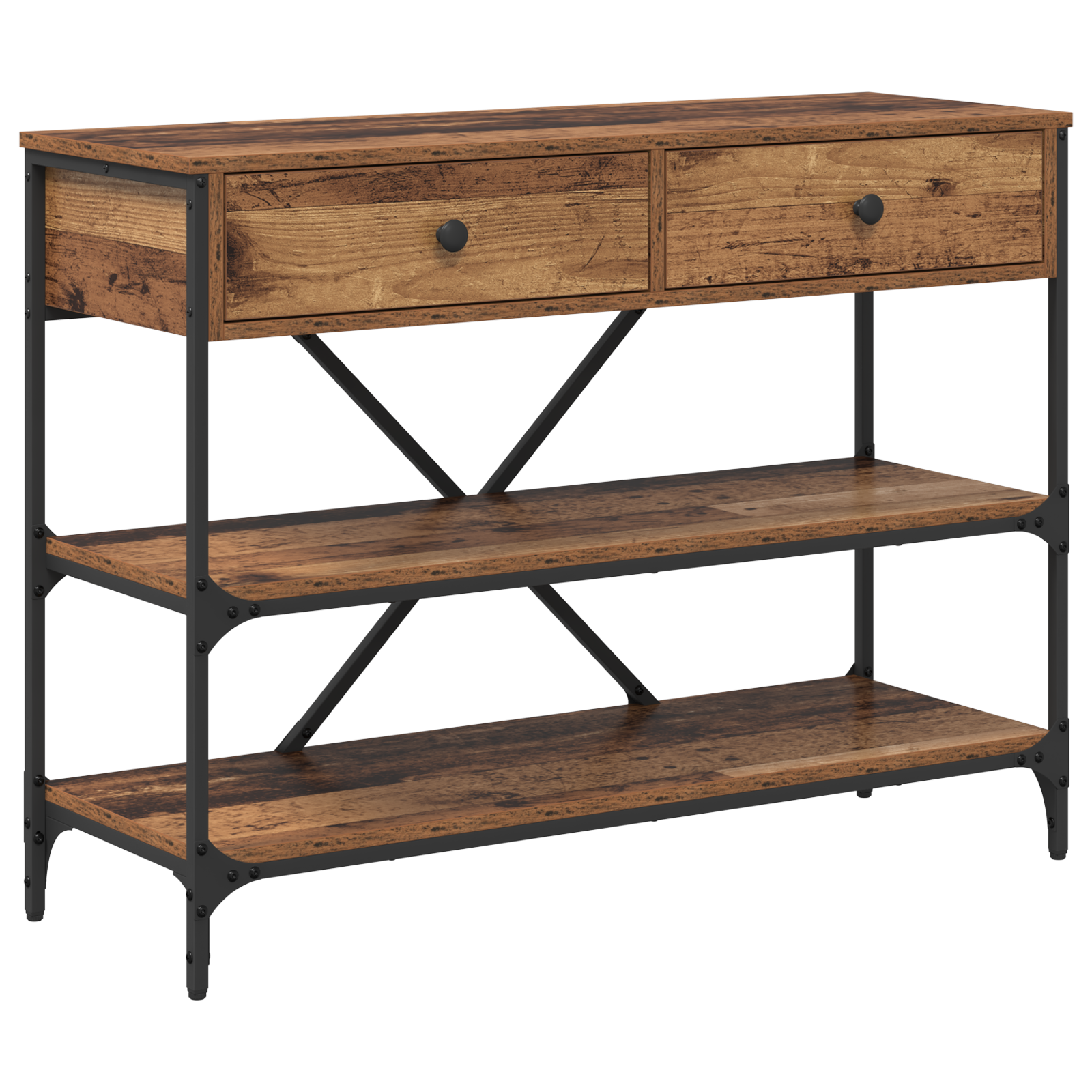 Console Table Old Wood 100x34.5x75 cm Engineered Wood - Image 2