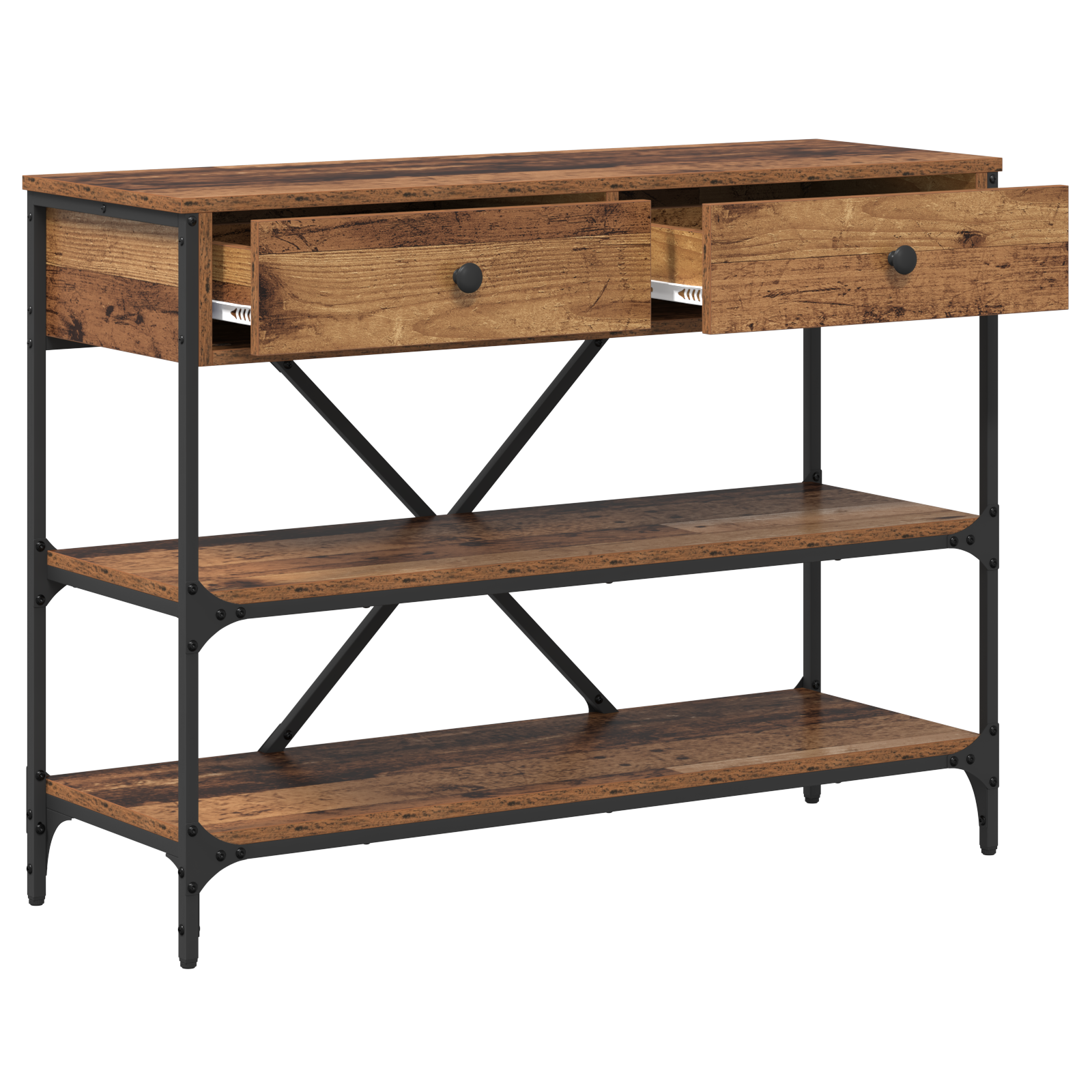 Console Table Old Wood 100x34.5x75 cm Engineered Wood - Image 4