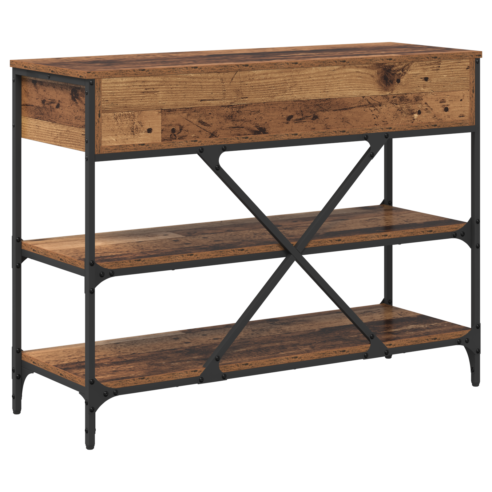 Console Table Old Wood 100x34.5x75 cm Engineered Wood - Image 7