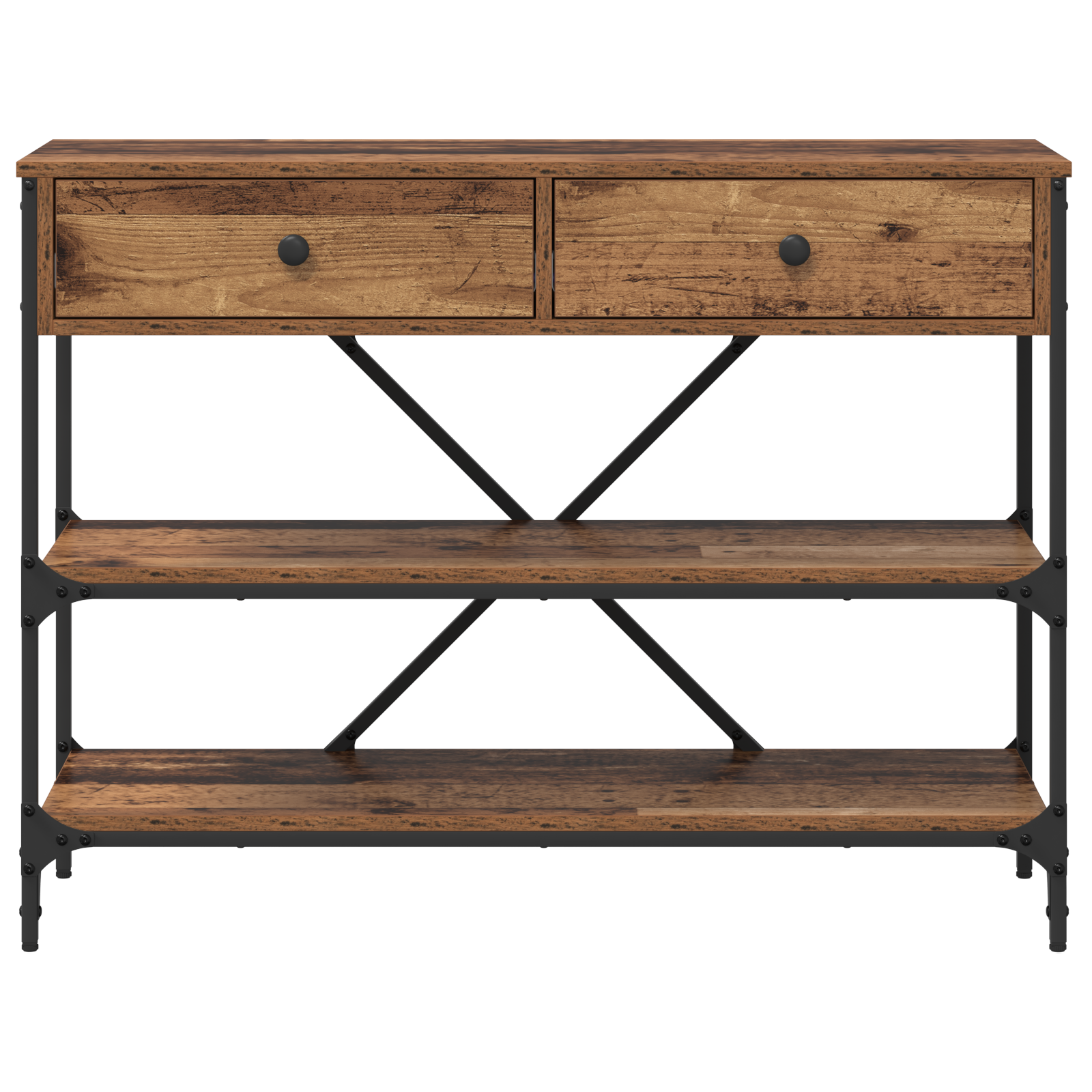 Console Table Old Wood 100x34.5x75 cm Engineered Wood - Image 5