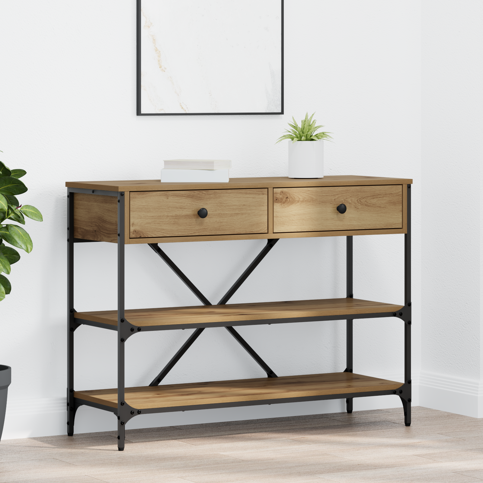 Console Table Artisan Oak 100x34.5x75 cm Engineered Wood