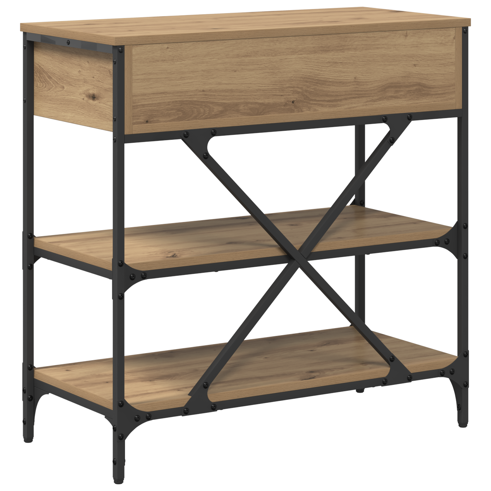 Console Table Artisan Oak 75x34.5x75 cm Engineered Wood - Image 7