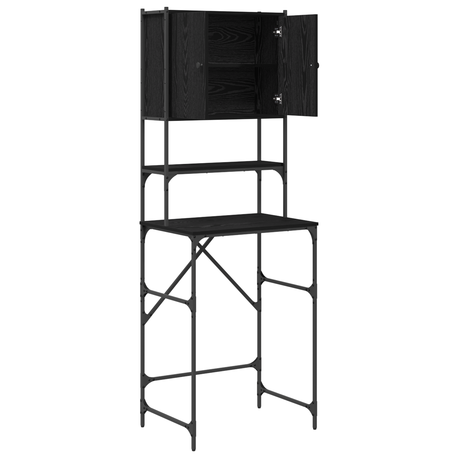 Washing Machine Cabinet Black Oak 68x48.5x194 cm - Image 5