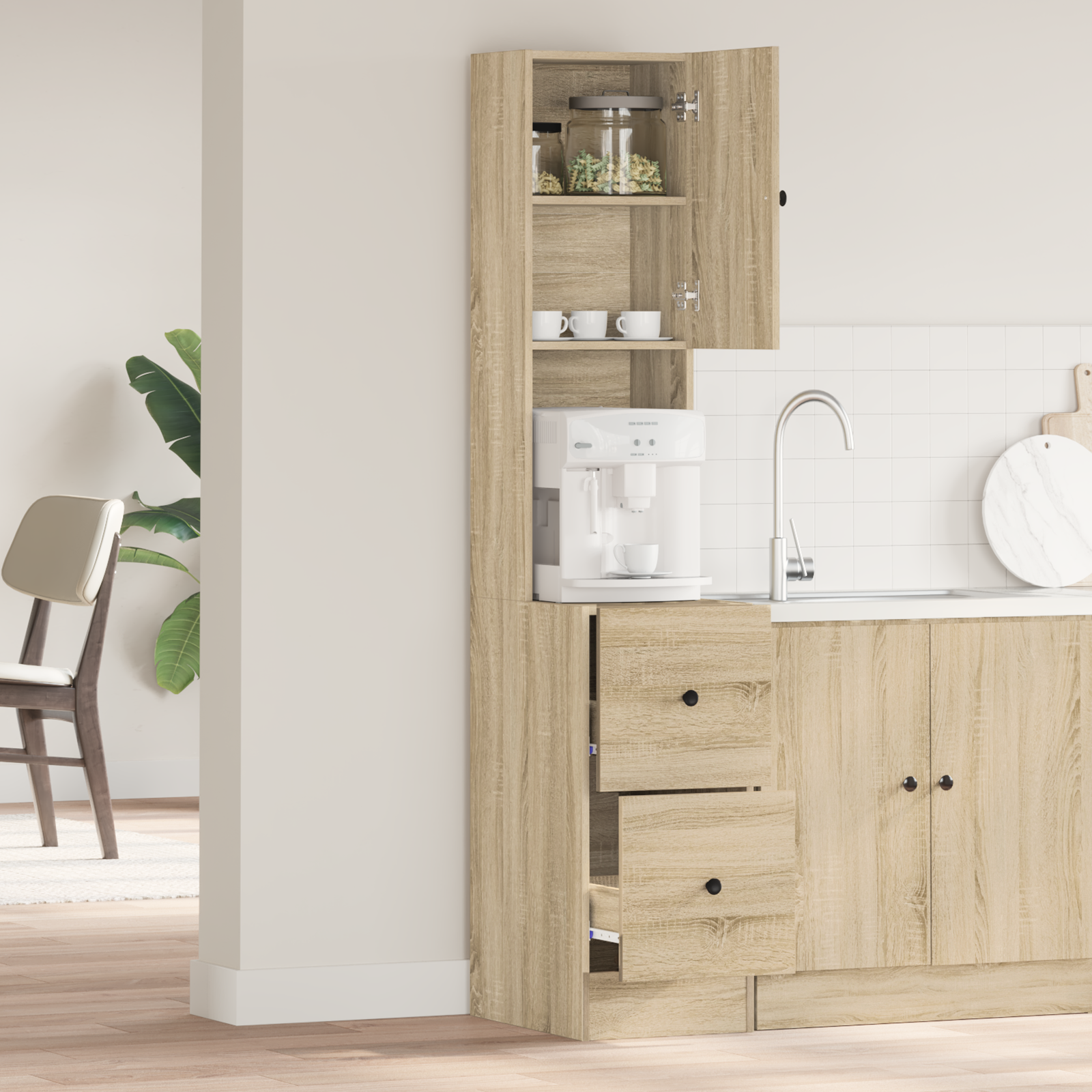 Kitchen Cabinet Sonoma Oak 35x50x180 cm Engineered Wood - Image 4