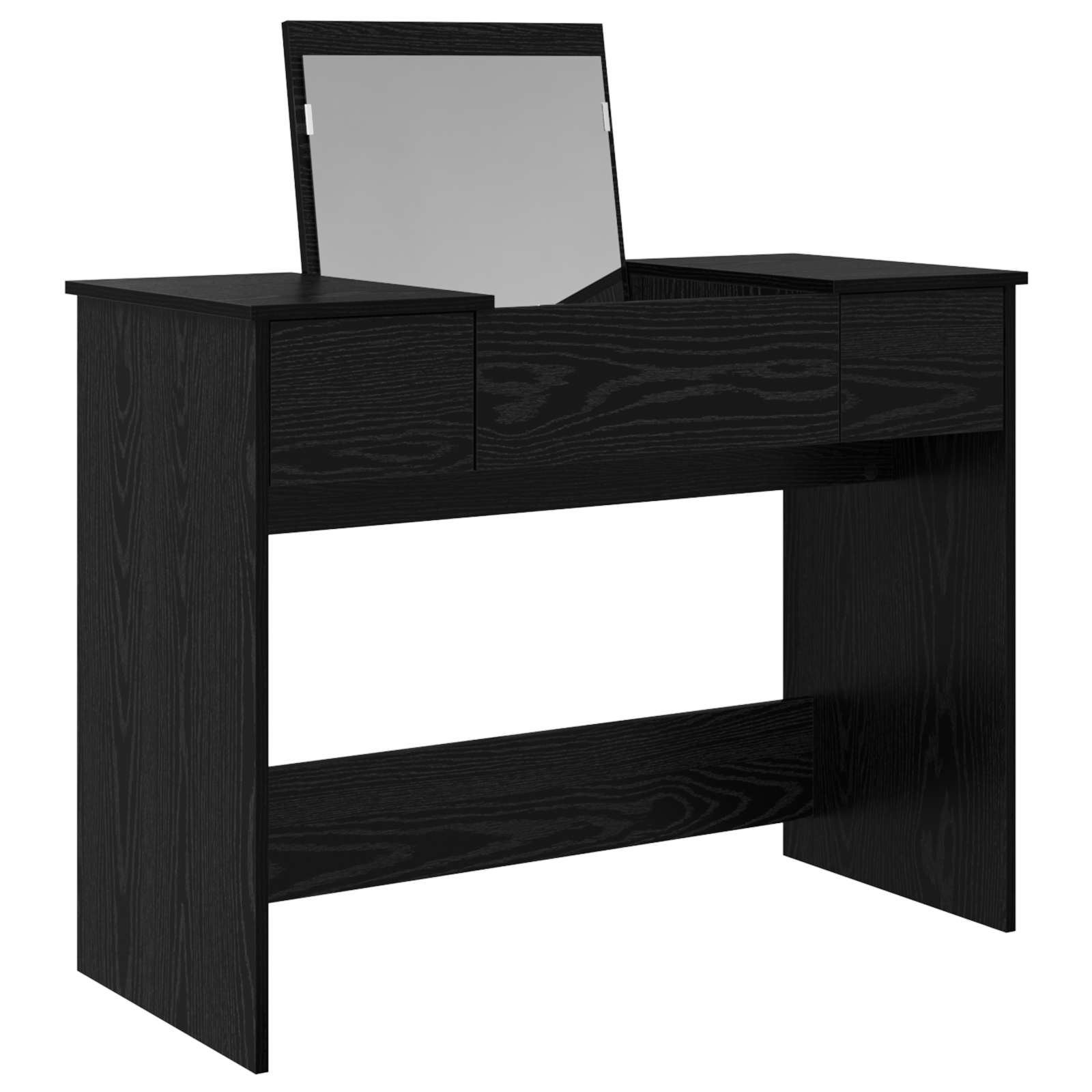 Dressing Table with Mirror Black Oak 100x45x76 cm - Image 5
