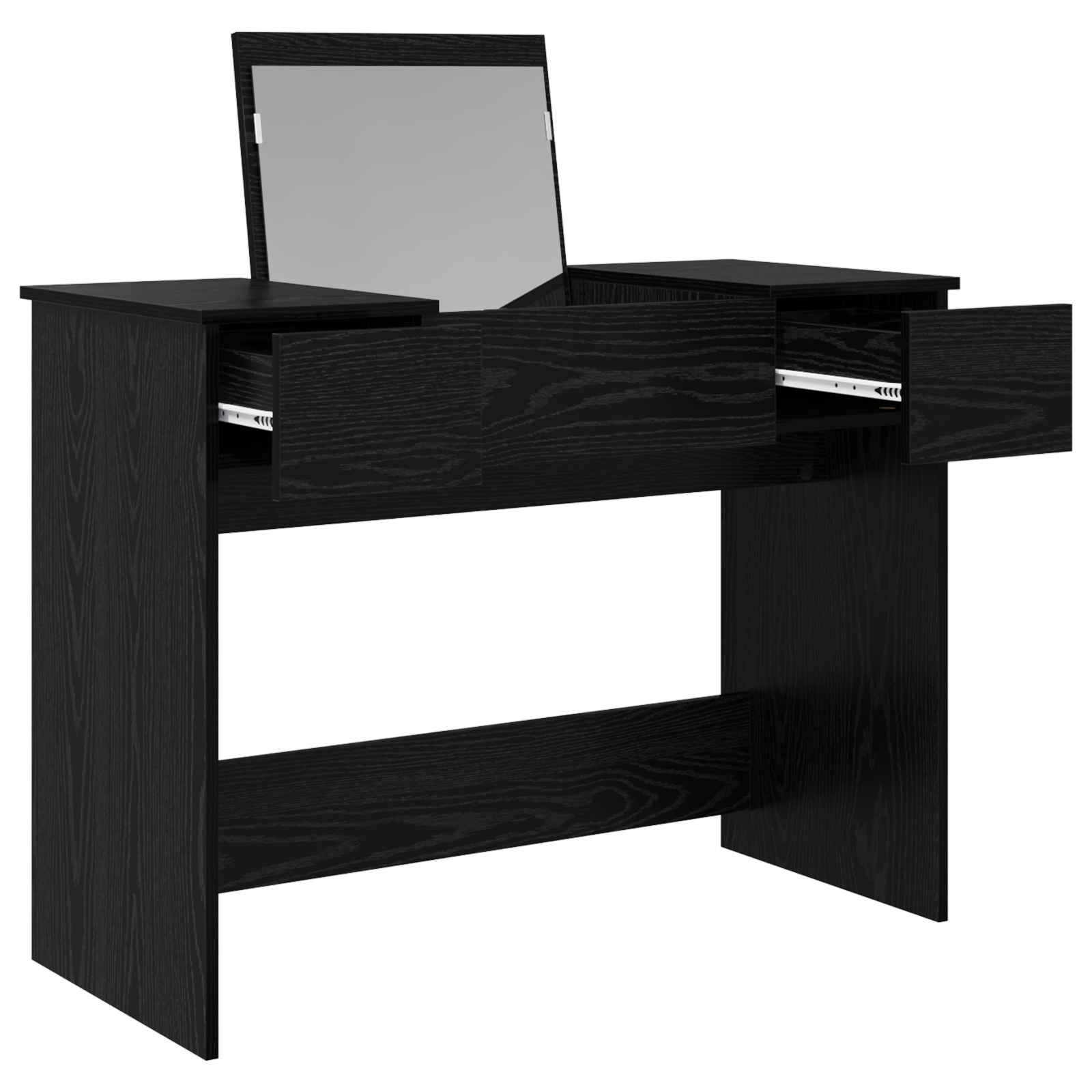 Dressing Table with Mirror Black Oak 100x45x76 cm - Image 6