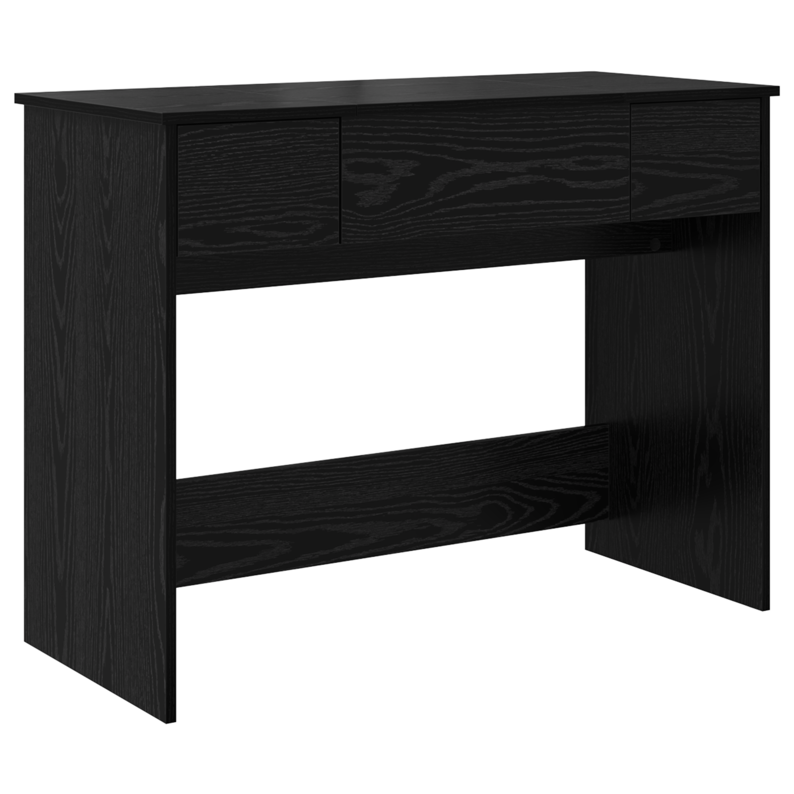 Dressing Table with Mirror Black Oak 100x45x76 cm - Image 2