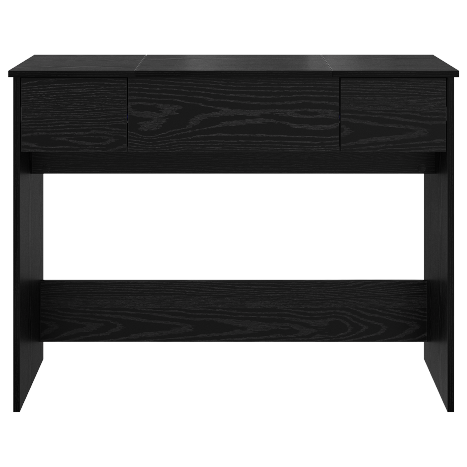 Dressing Table with Mirror Black Oak 100x45x76 cm - Image 7