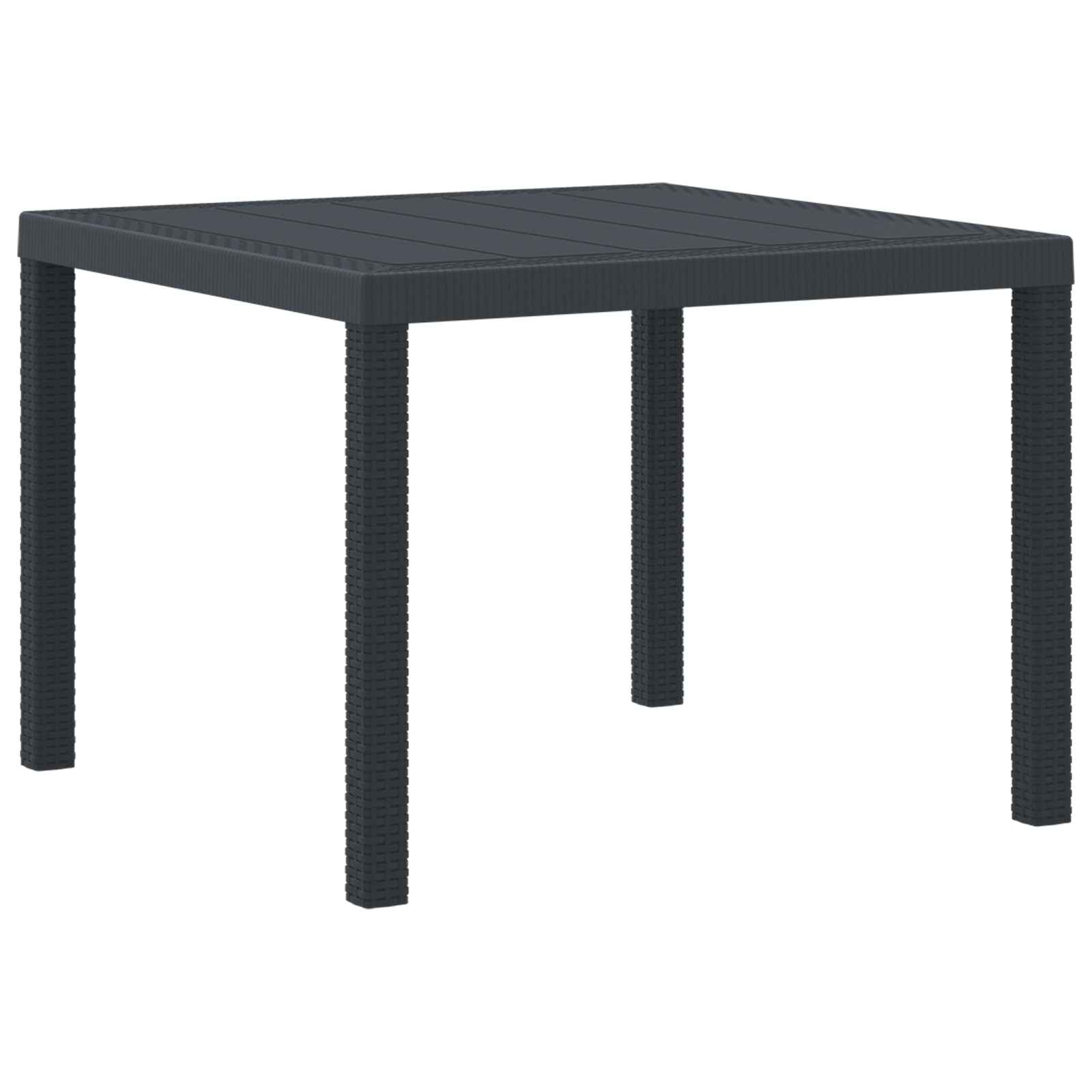 Garden Table Anthracite 100x100x73 cm Poly Rattan - Image 2