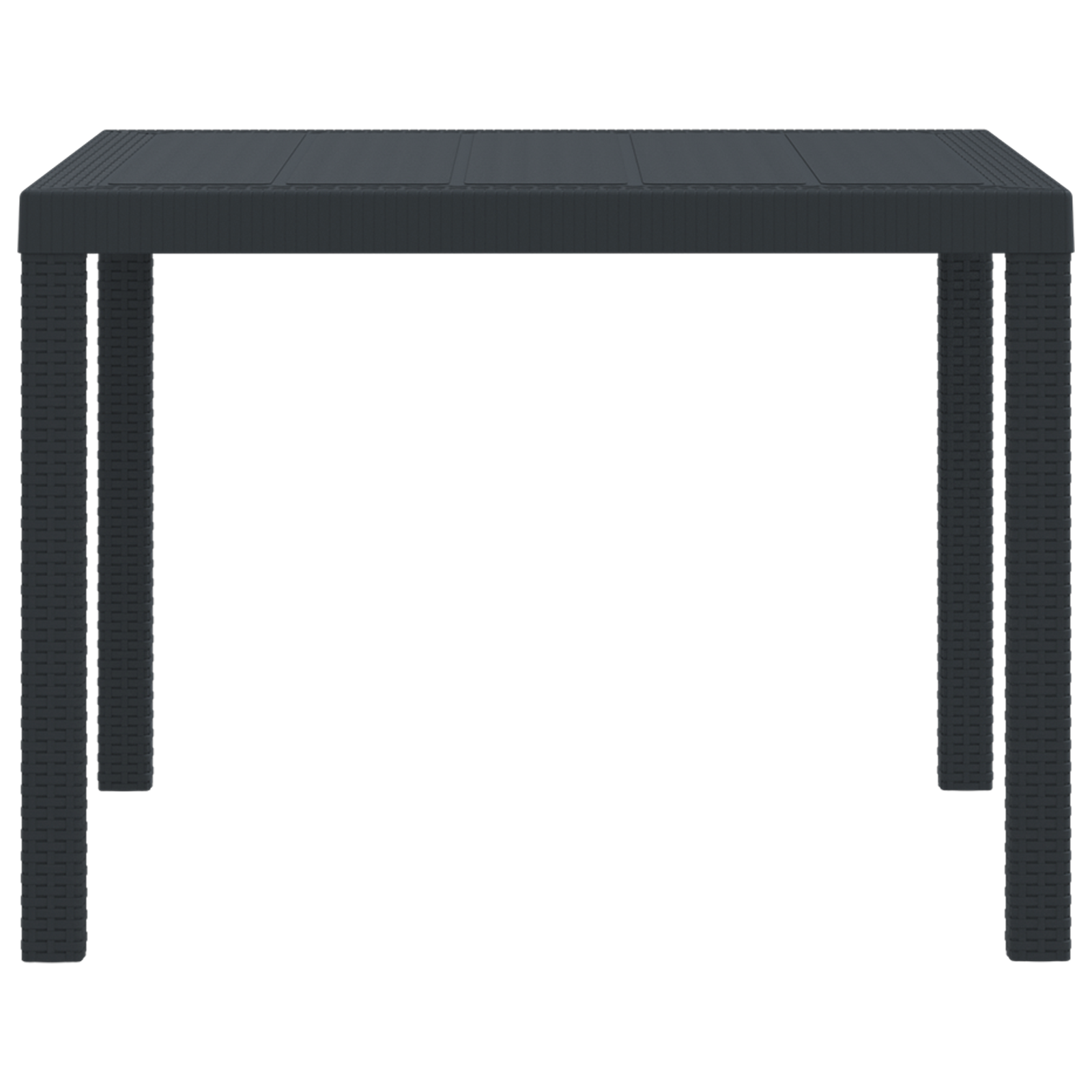 Garden Table Anthracite 100x100x73 cm Poly Rattan - Image 4