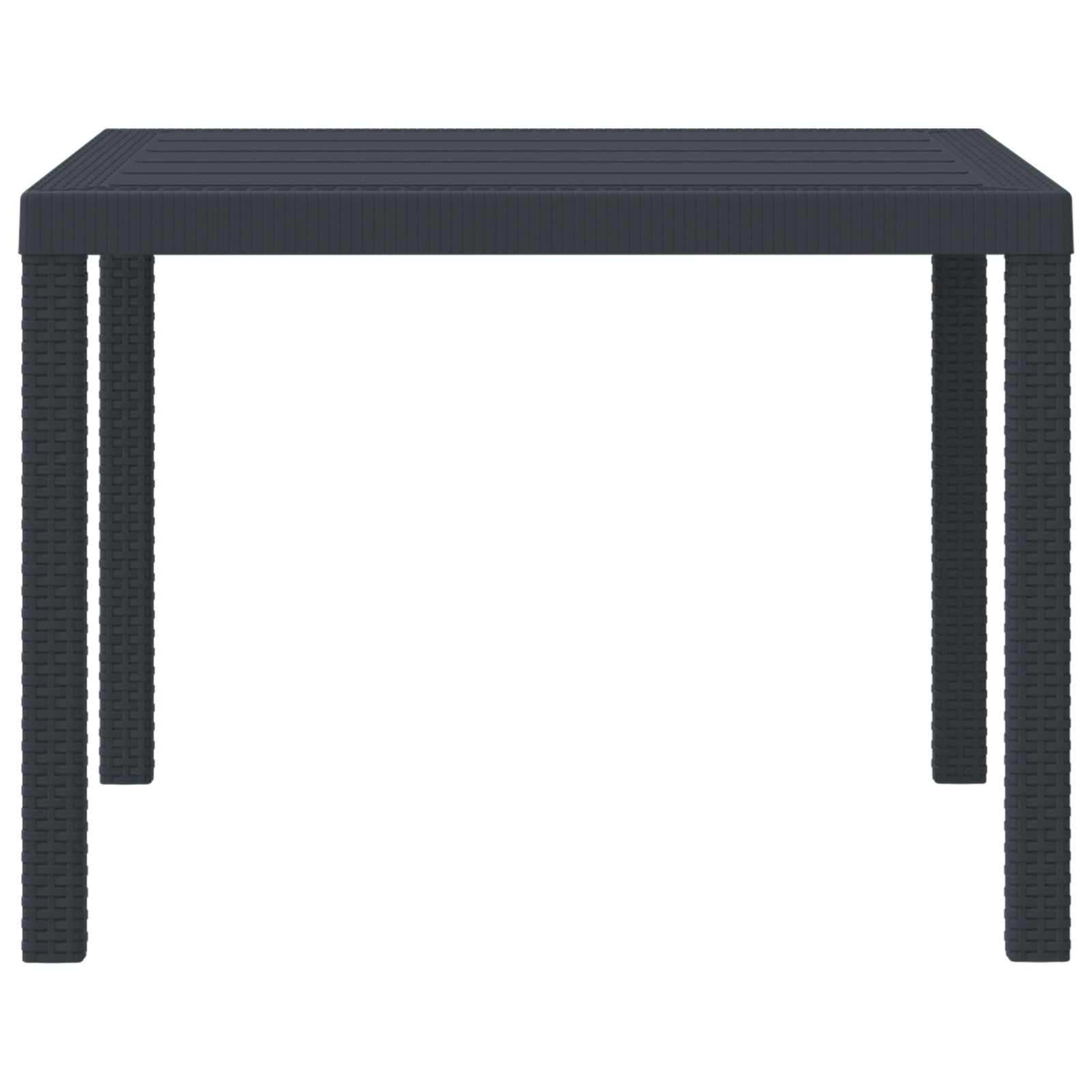 Garden Table Anthracite 100x100x73 cm Poly Rattan - Image 5