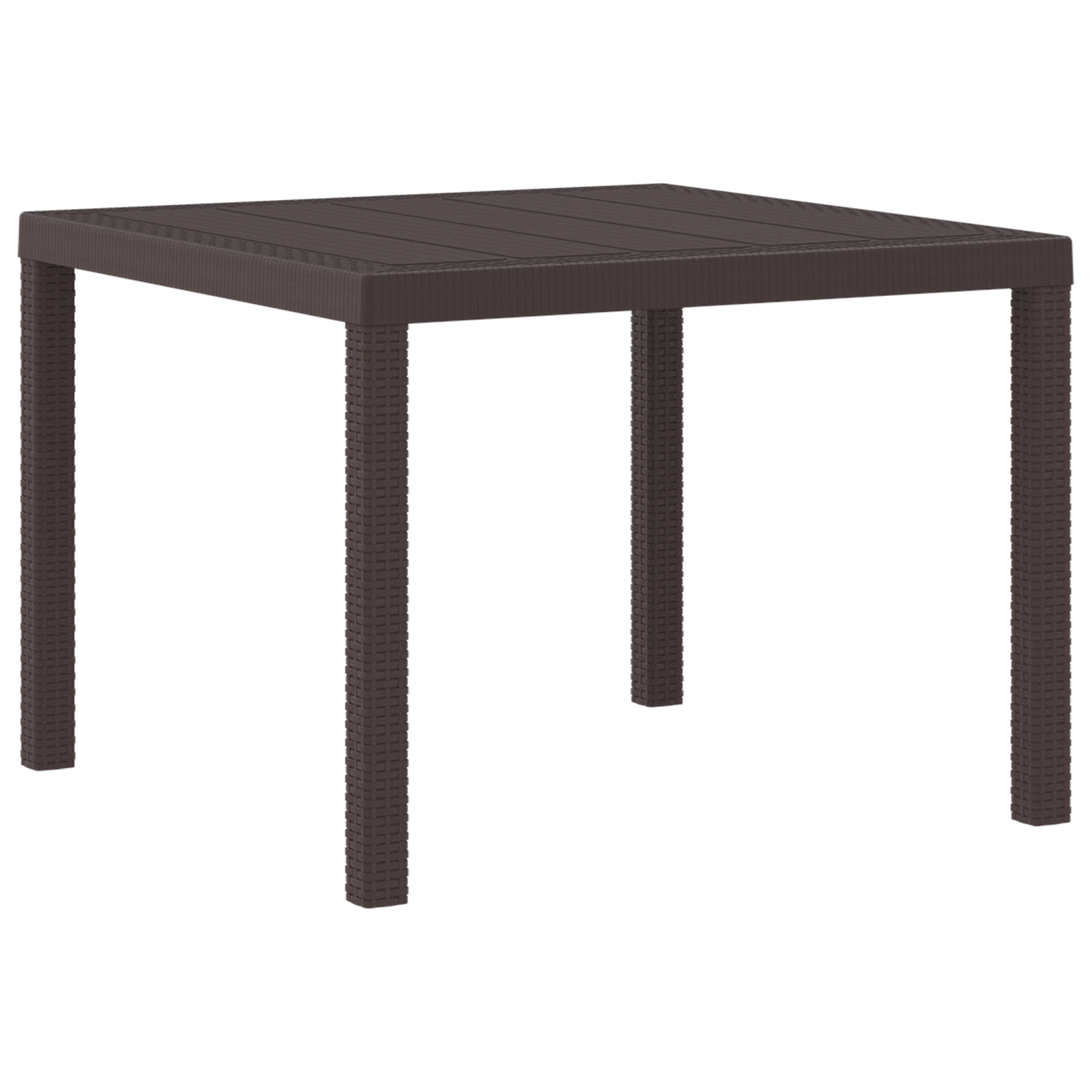Garden Table Brown 100x100x73 cm Poly Rattan - Image 2