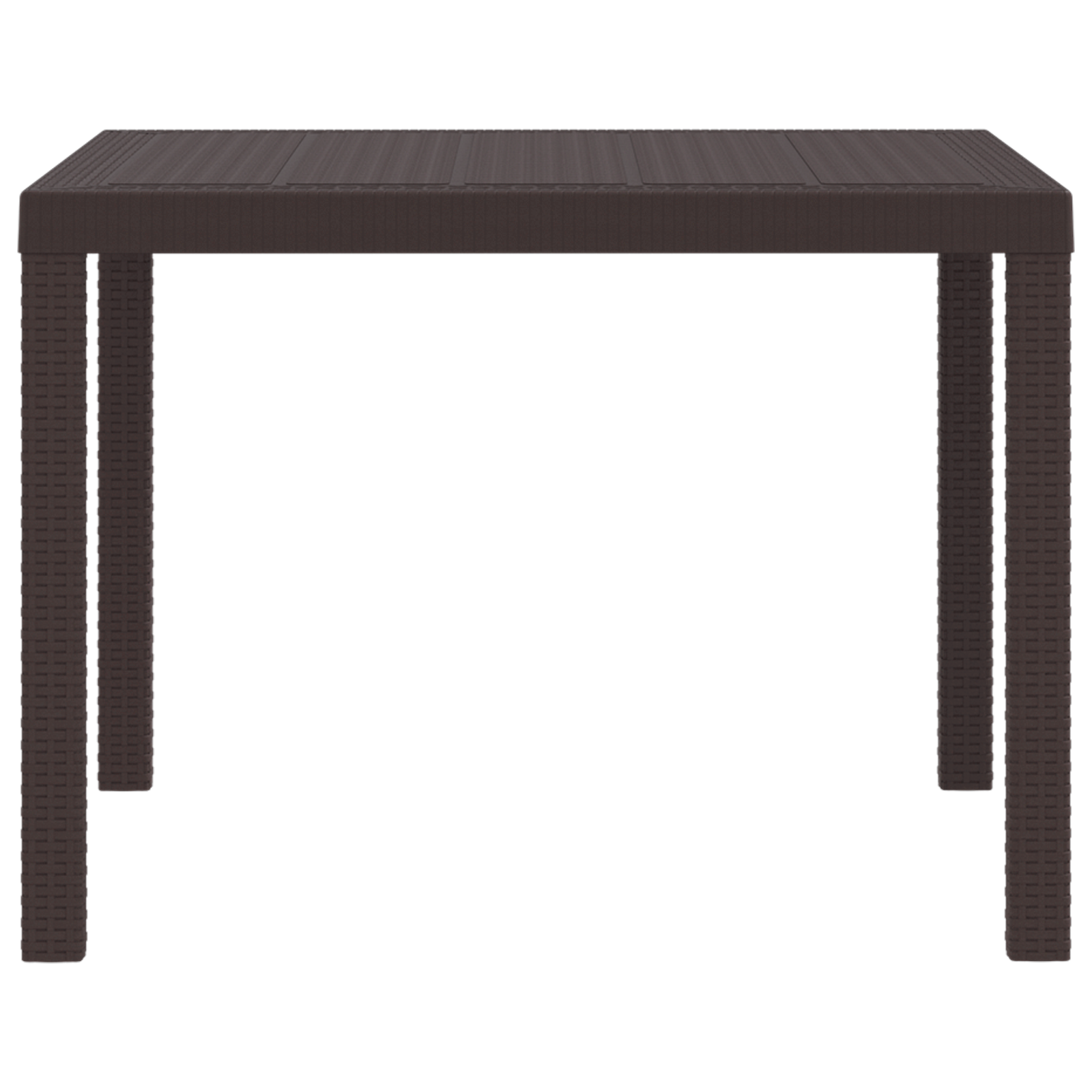Garden Table Brown 100x100x73 cm Poly Rattan - Image 5