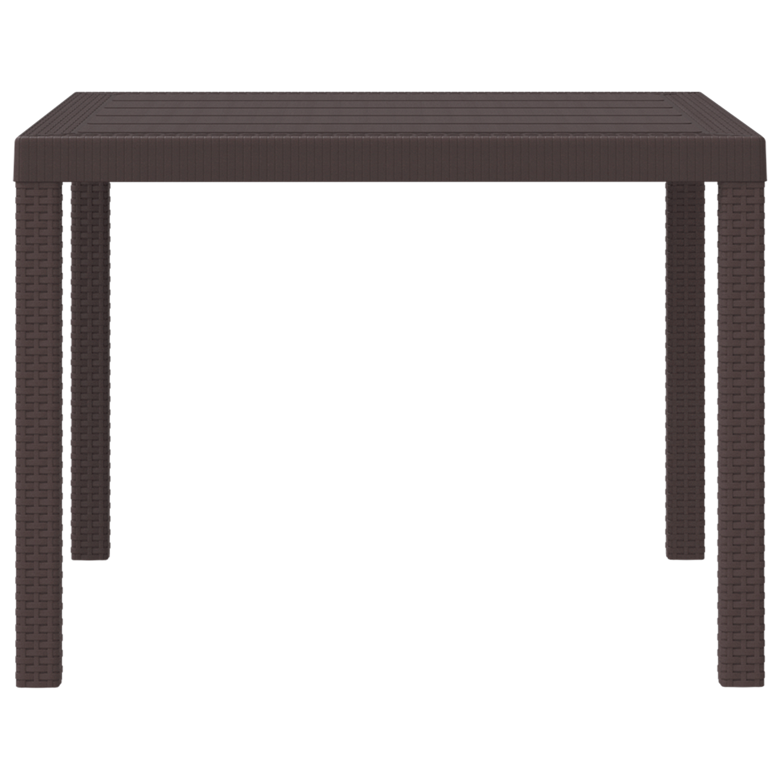 Garden Table Brown 100x100x73 cm Poly Rattan - Image 6