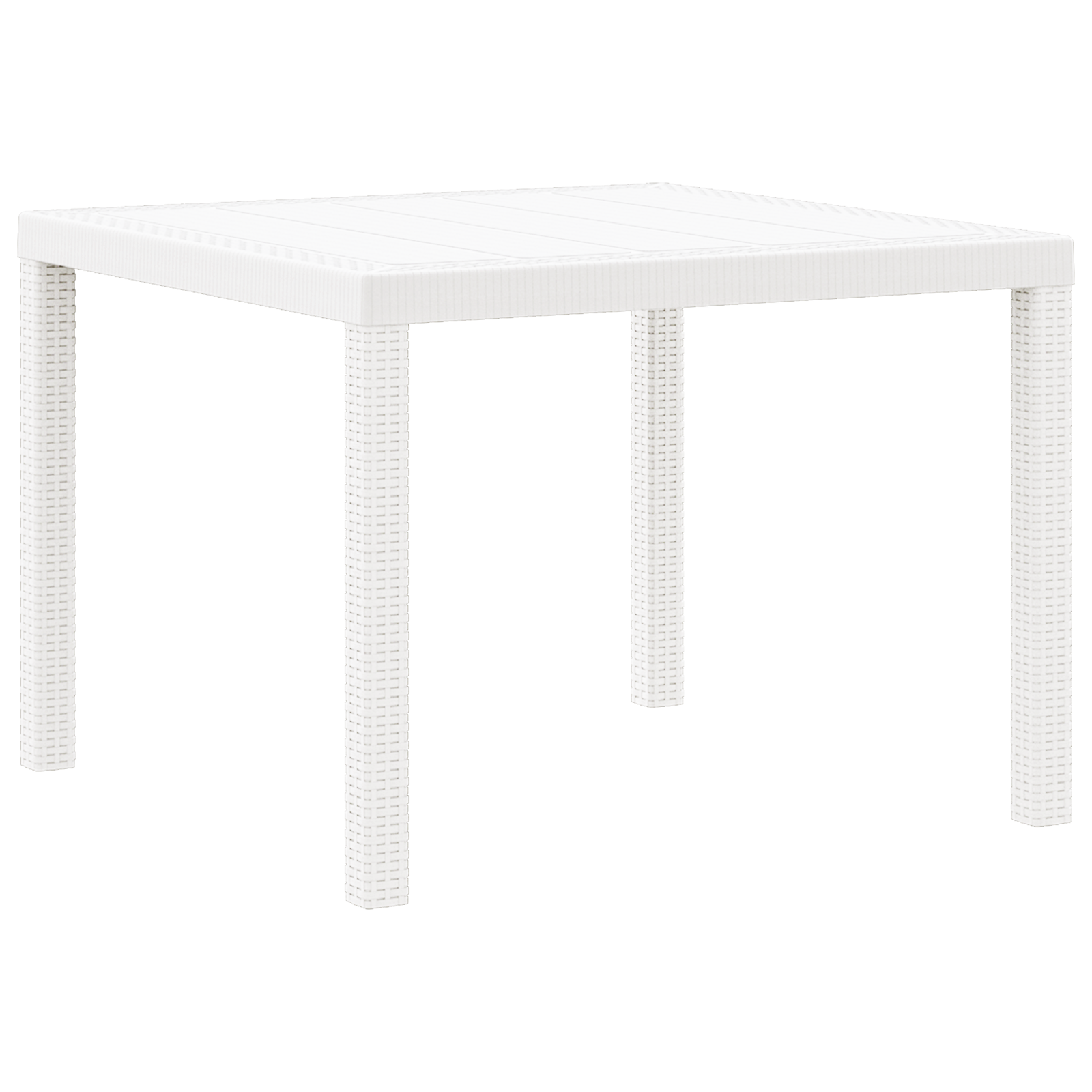 Garden Table White 100x100x73 cm Poly Rattan - Image 4