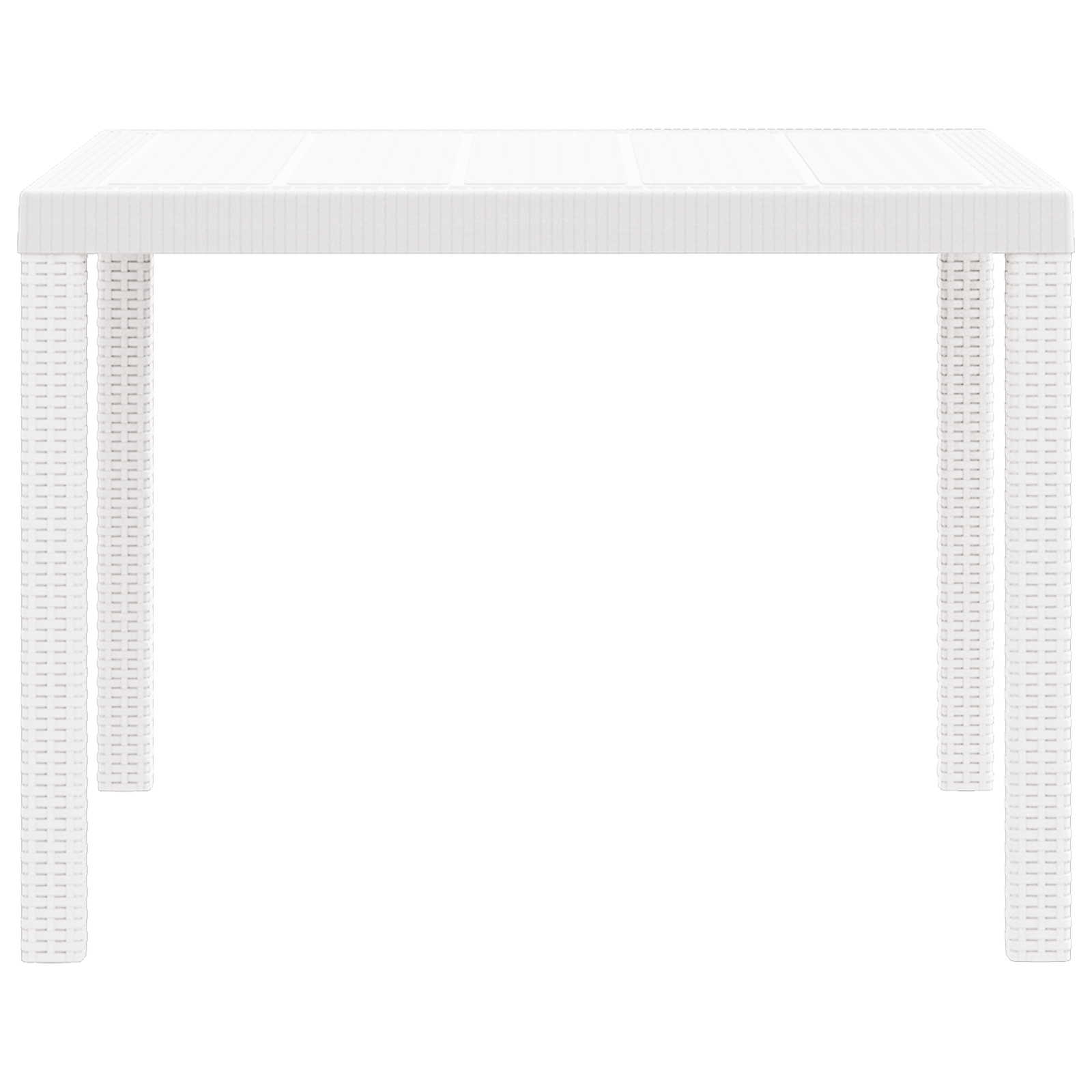 Garden Table White 100x100x73 cm Poly Rattan - Image 5