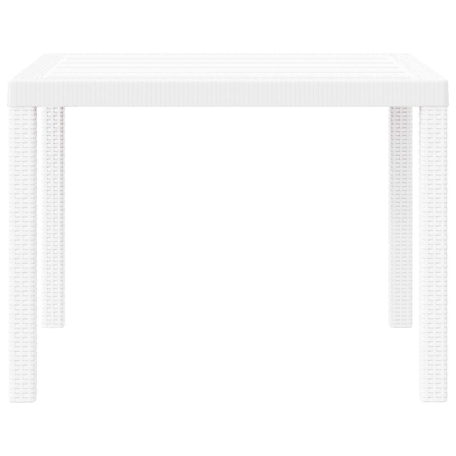 Garden Table White 100x100x73 cm Poly Rattan - Image 6
