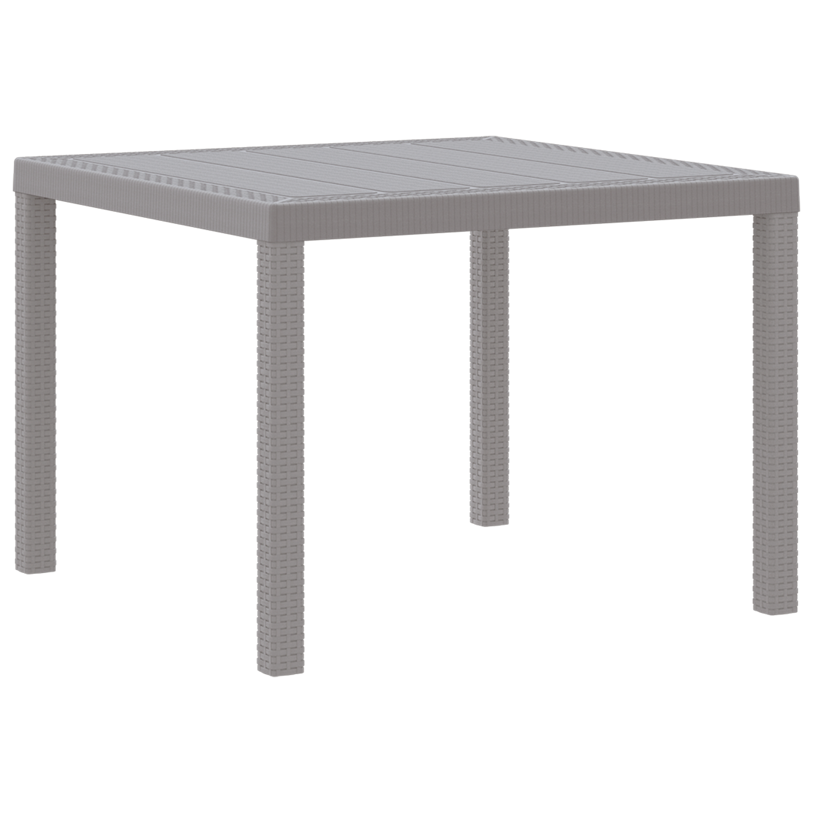 Garden Table Light Grey 100x100x73 cm Poly Rattan - Image 4