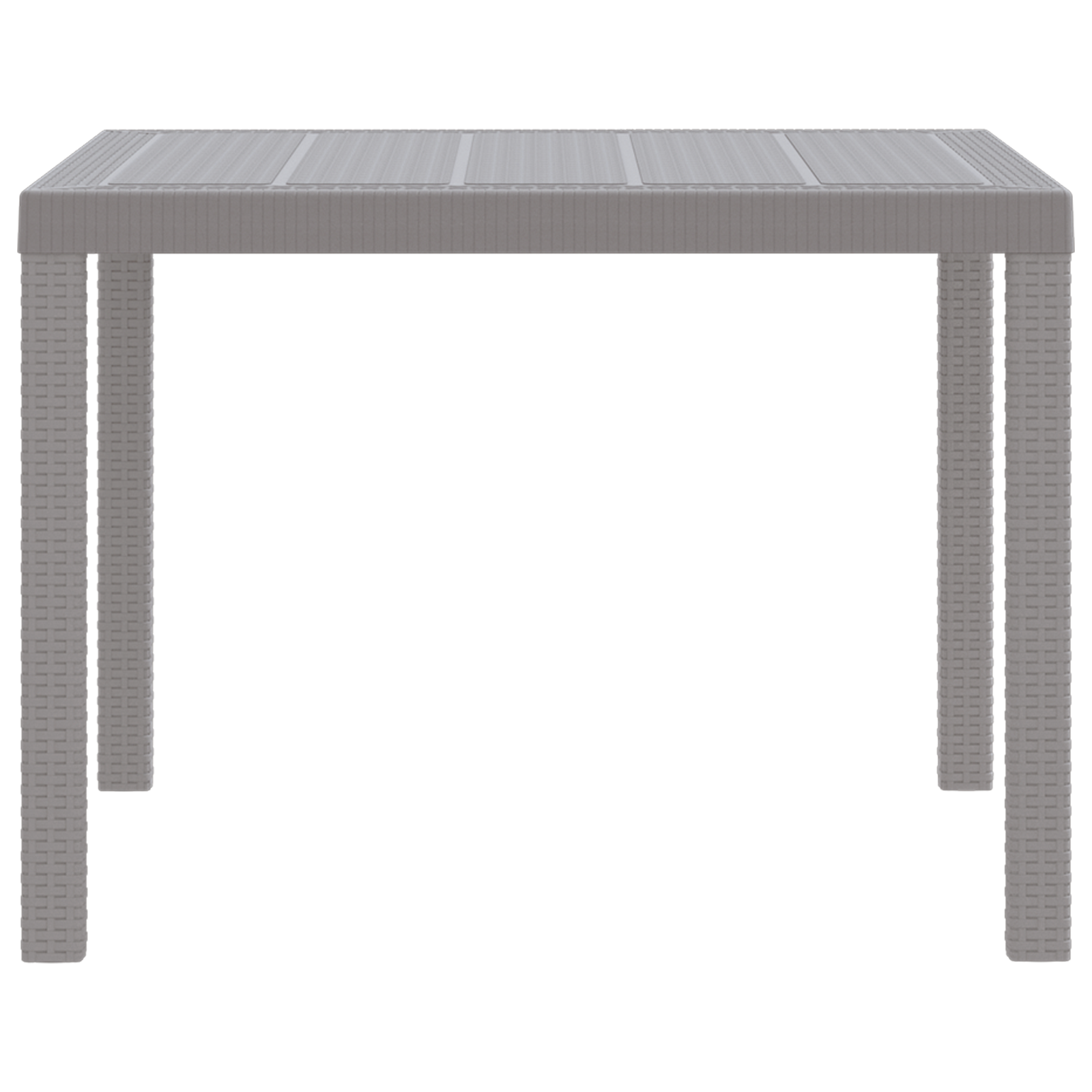 Garden Table Light Grey 100x100x73 cm Poly Rattan - Image 5