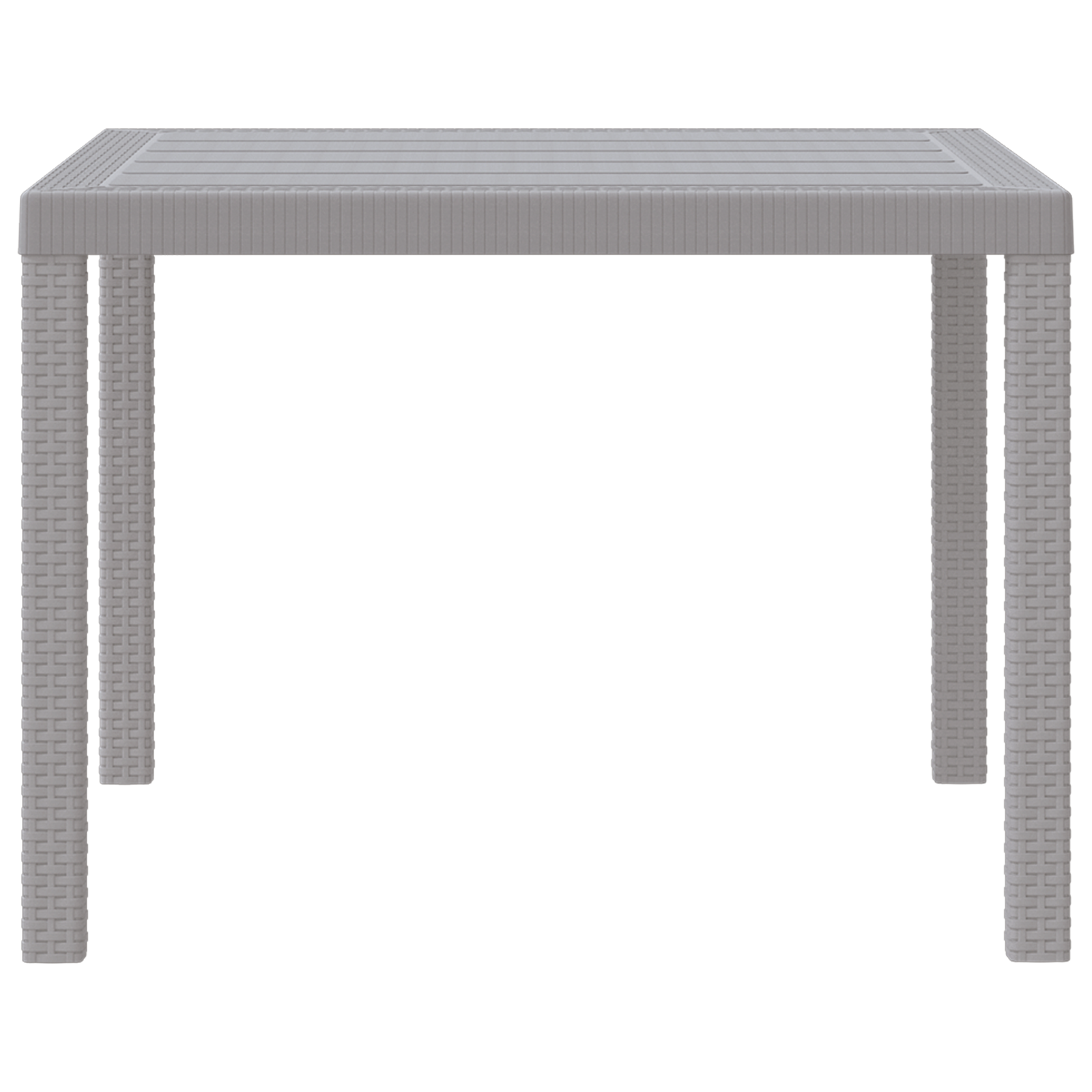 Garden Table Light Grey 100x100x73 cm Poly Rattan - Image 6