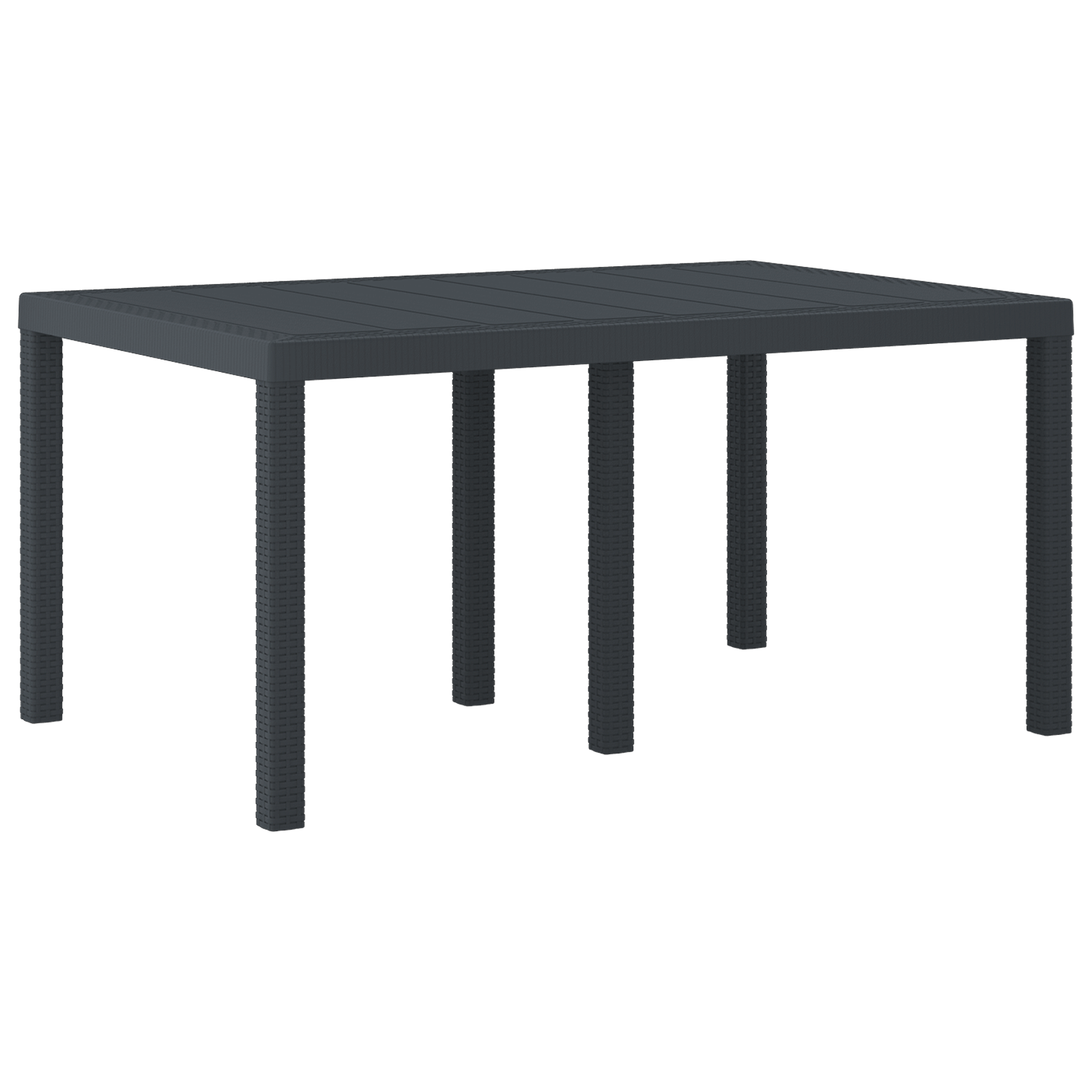 Garden Table Anthracite 150x100x73 cm Poly Rattan - Image 2