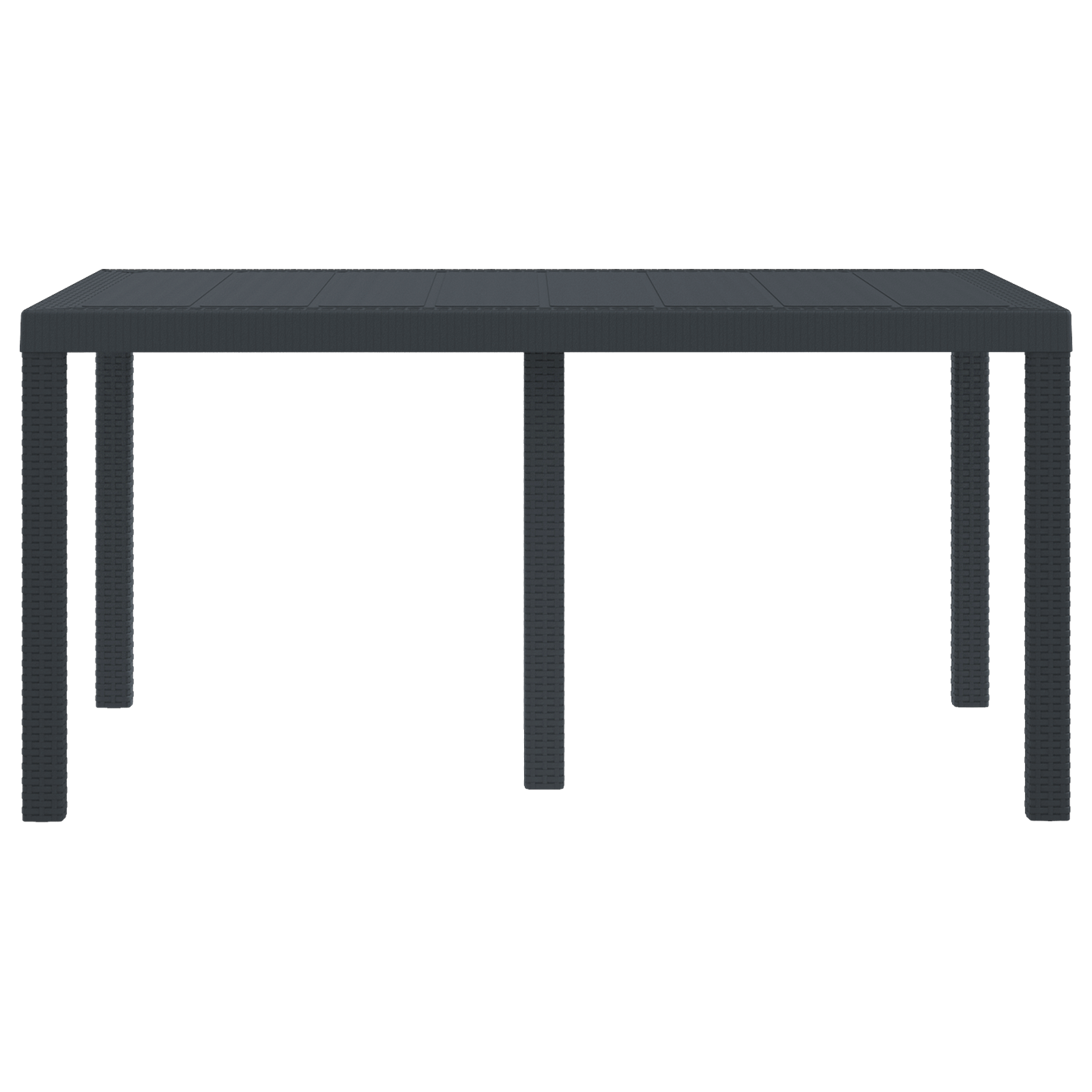 Garden Table Anthracite 150x100x73 cm Poly Rattan - Image 5