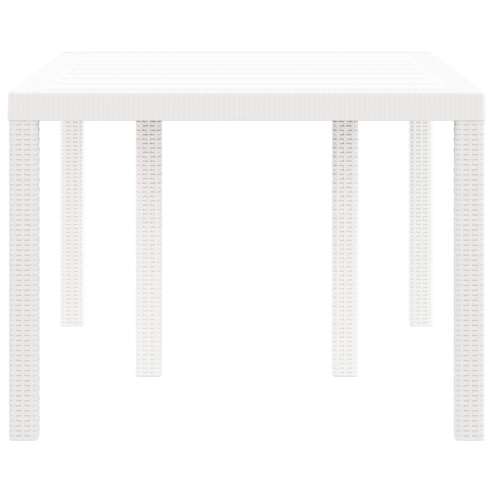Garden Table White 150x100x73 cm Poly Rattan - Image 5