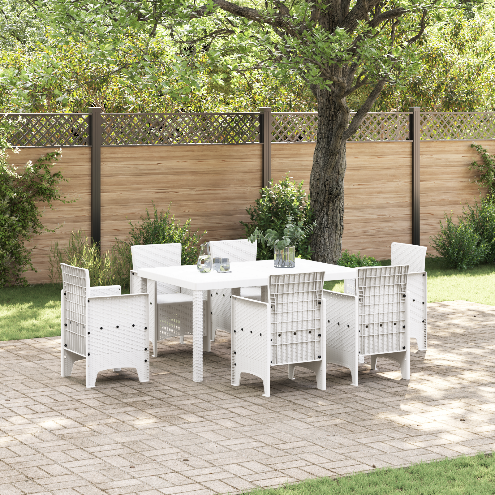 Outdoor Table White Polypropylene Medium Durable Patio Table