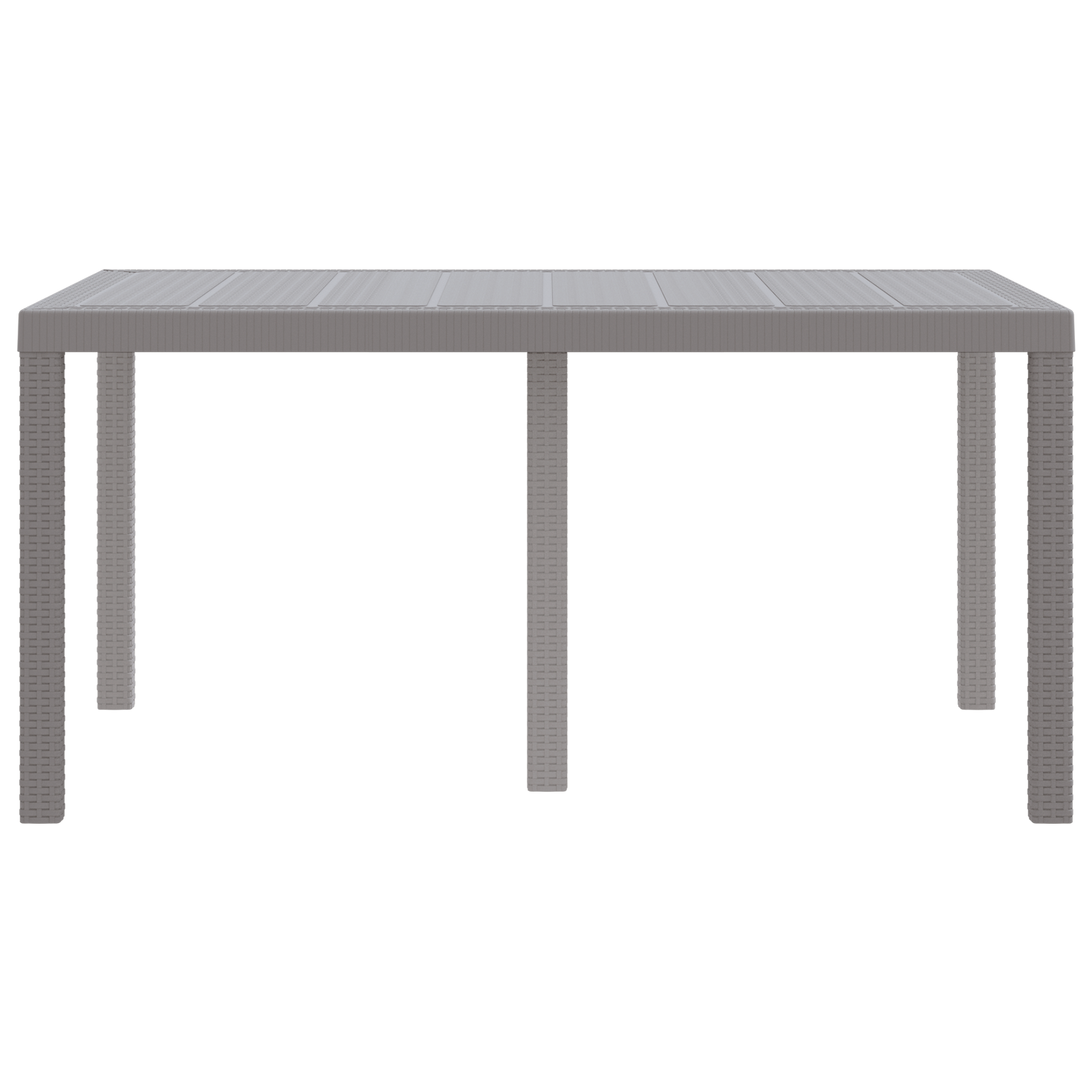 Garden Table Light Grey 150x100x73 cm Poly Rattan - Image 5