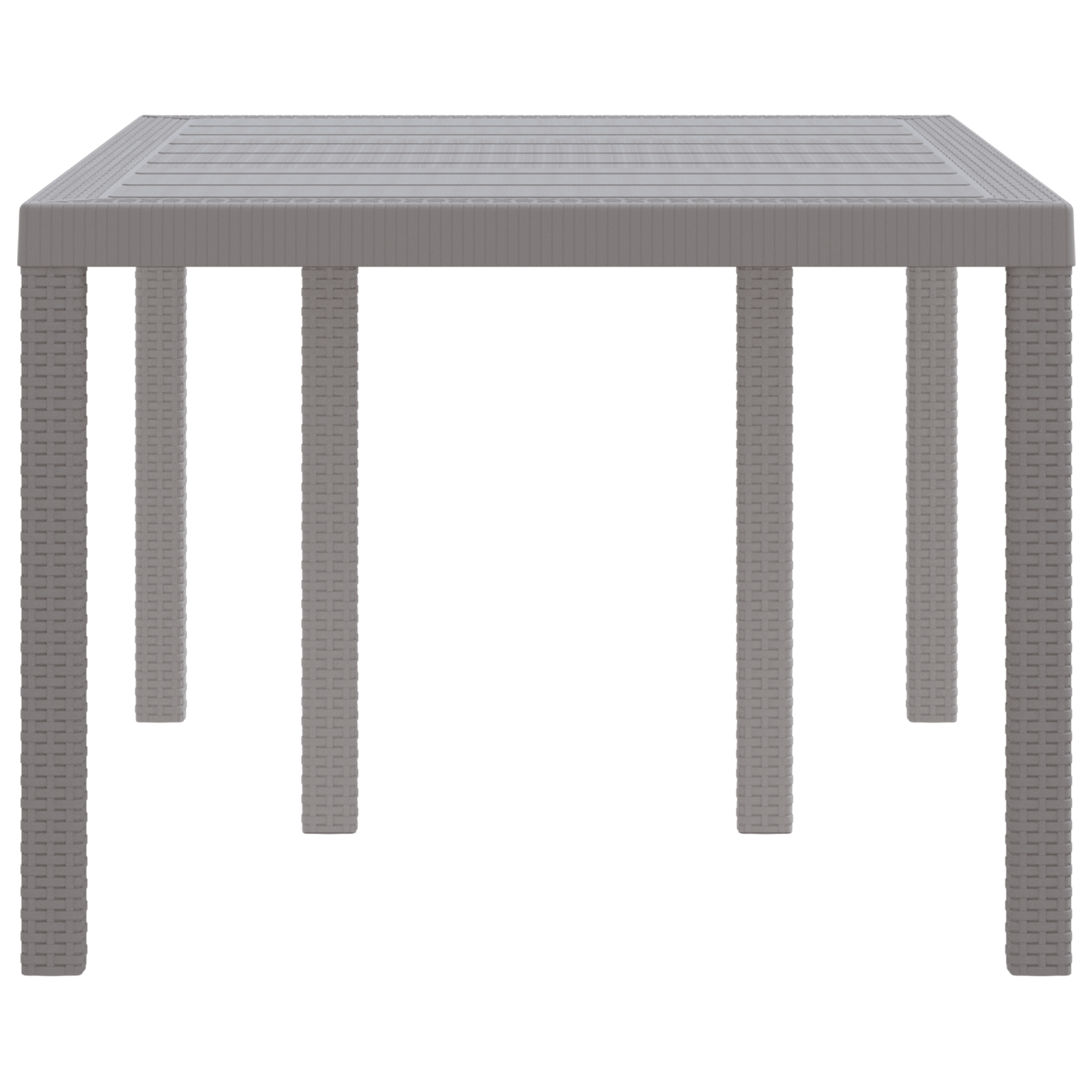 Garden Table Light Grey 150x100x73 cm Poly Rattan - Image 6