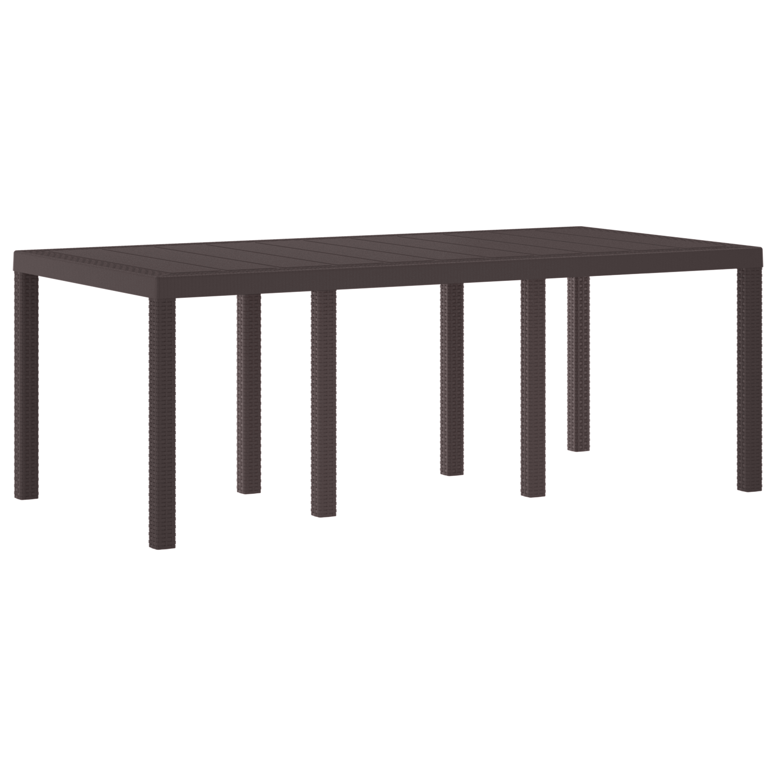 Garden Table Brown 200x100x73 cm Poly Rattan - Image 2