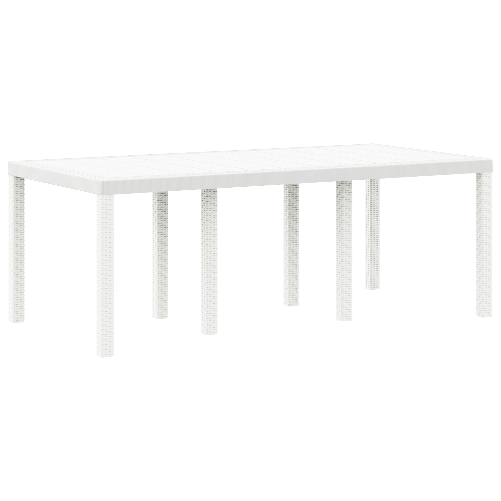 Garden Table White 200x100x73 cm Poly Rattan - Image 2