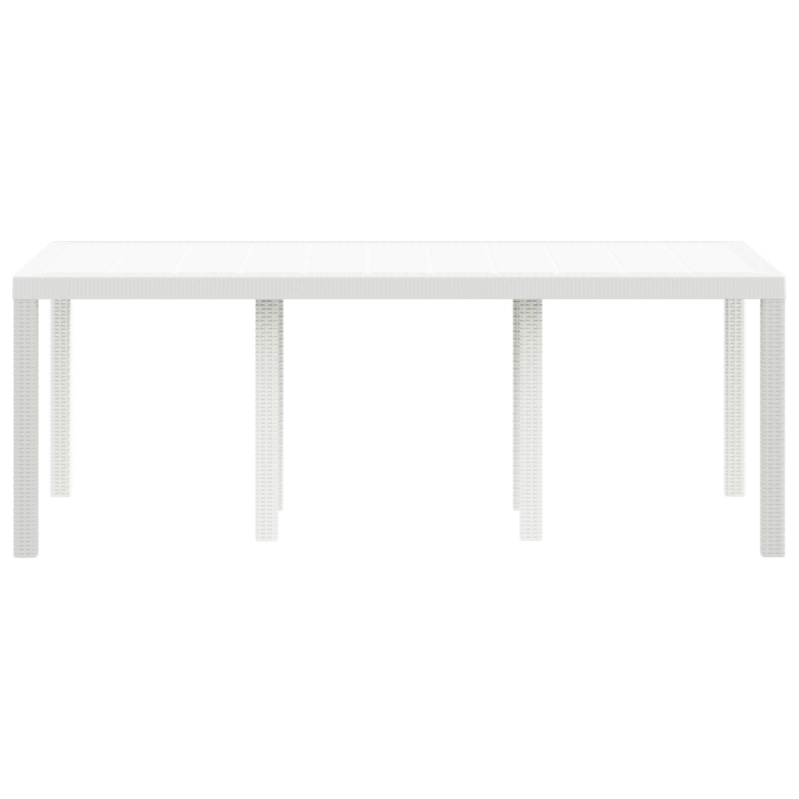 Garden Table White 200x100x73 cm Poly Rattan - Image 5