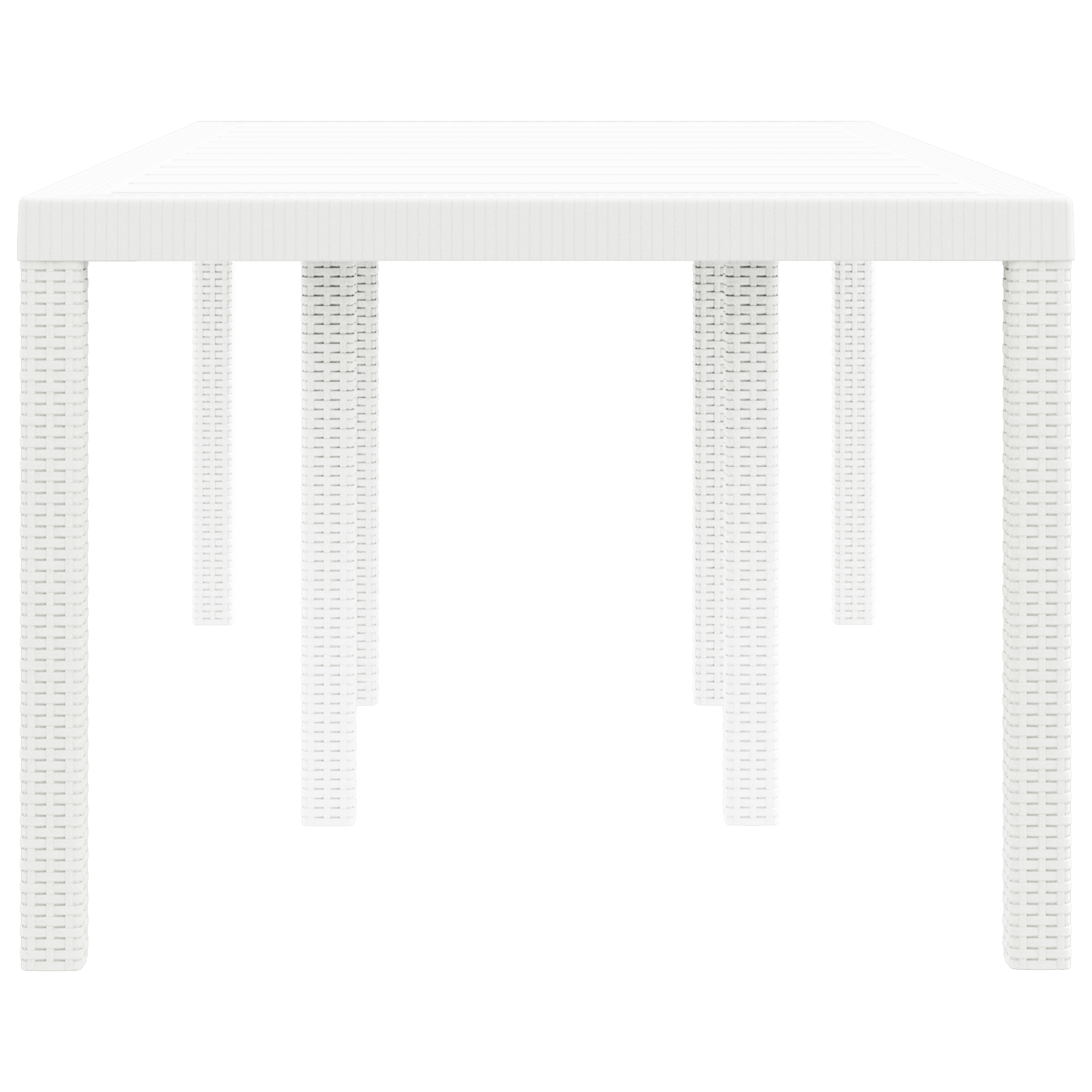 Garden Table White 200x100x73 cm Poly Rattan - Image 6
