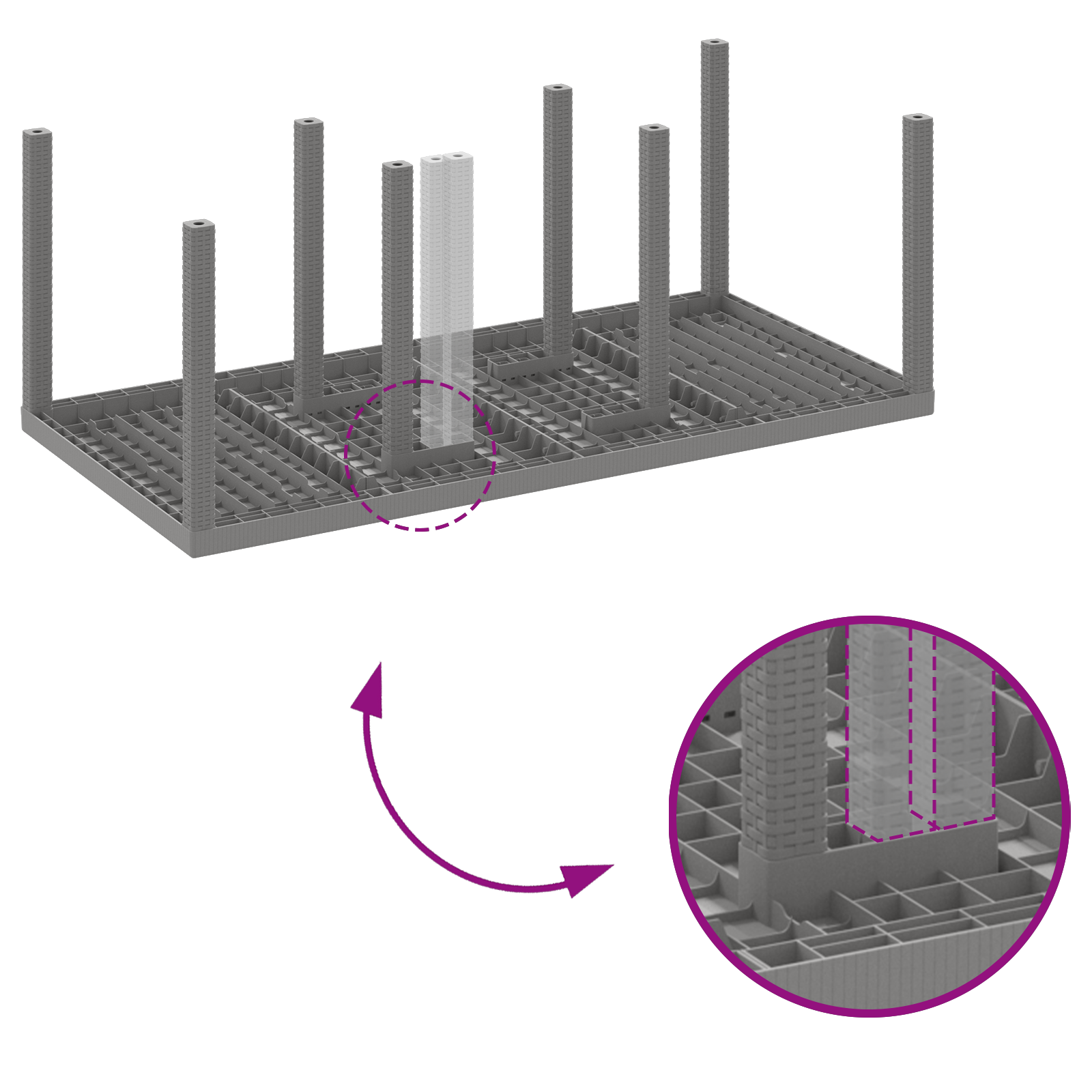 Garden Table Light Grey 200x100x73 cm Poly Rattan - Image 9