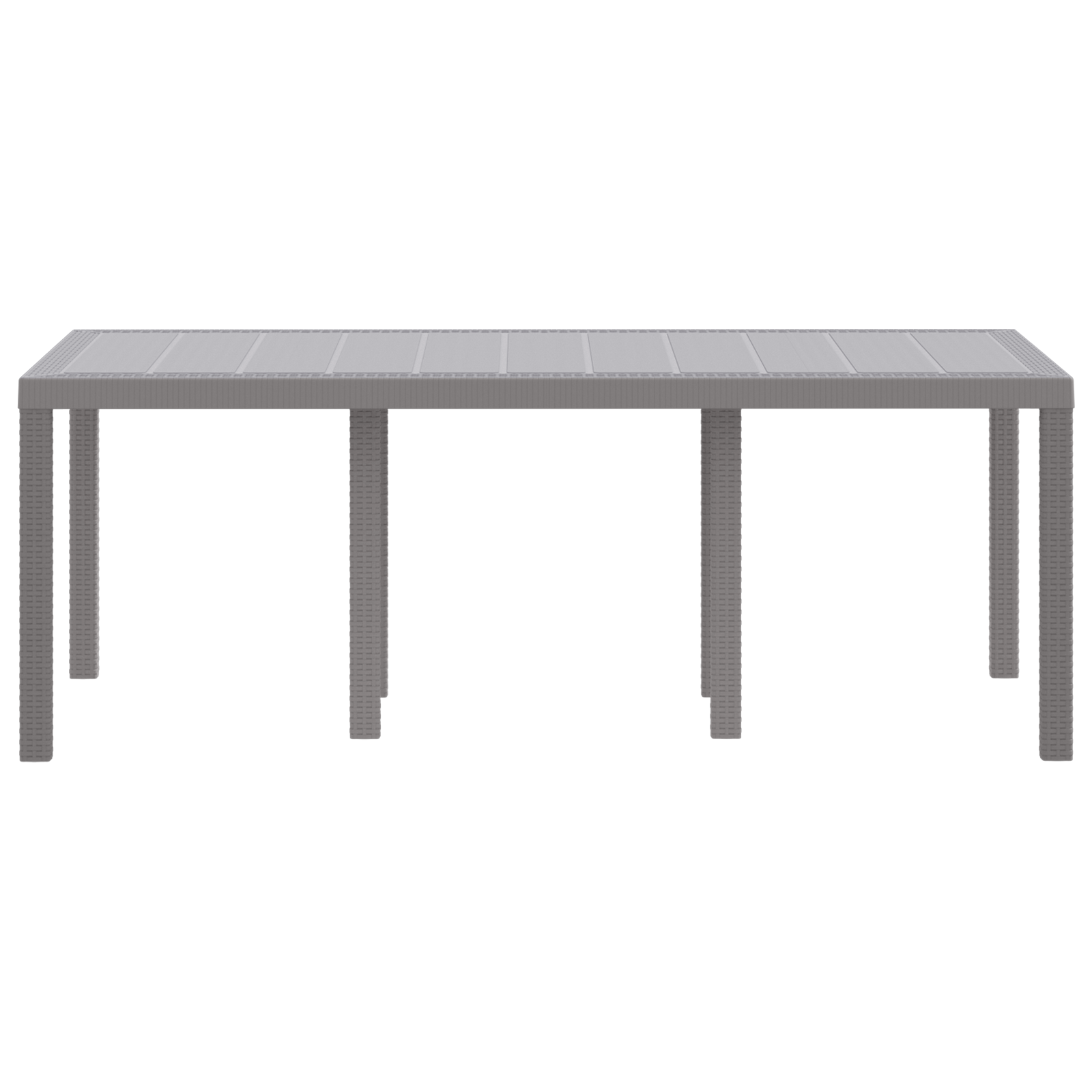 Garden Table Light Grey 200x100x73 cm Poly Rattan - Image 5