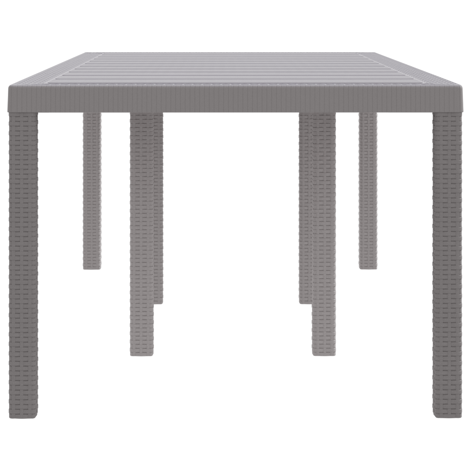 Garden Table Light Grey 200x100x73 cm Poly Rattan - Image 6