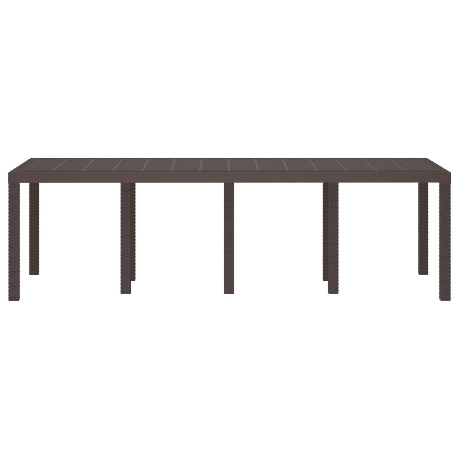 Garden Table Brown 250x100x73 cm Poly Rattan - Image 4
