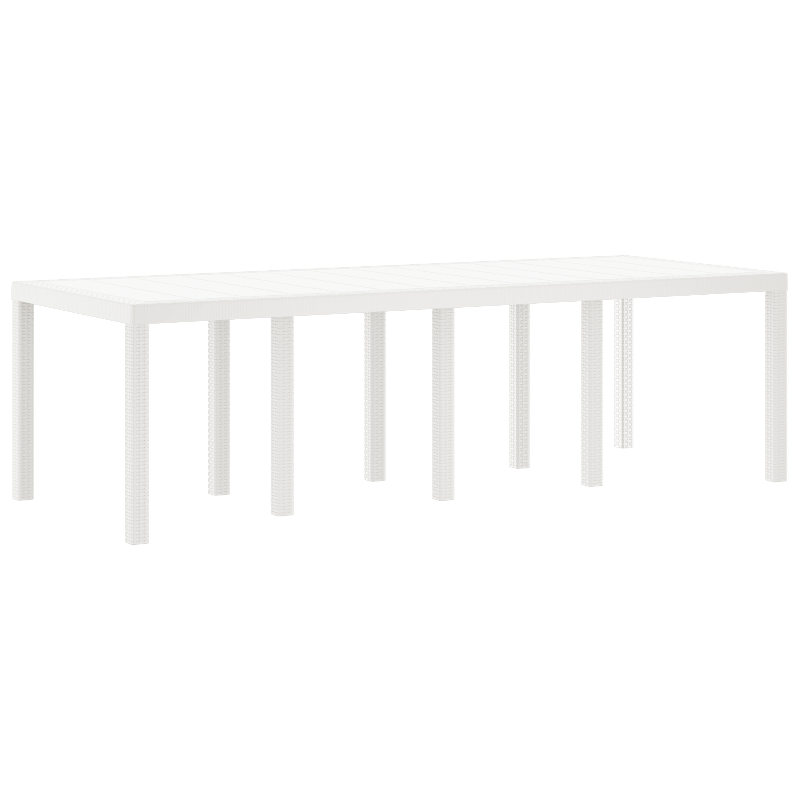 Garden Table White 250x100x73 cm Poly Rattan - Image 2