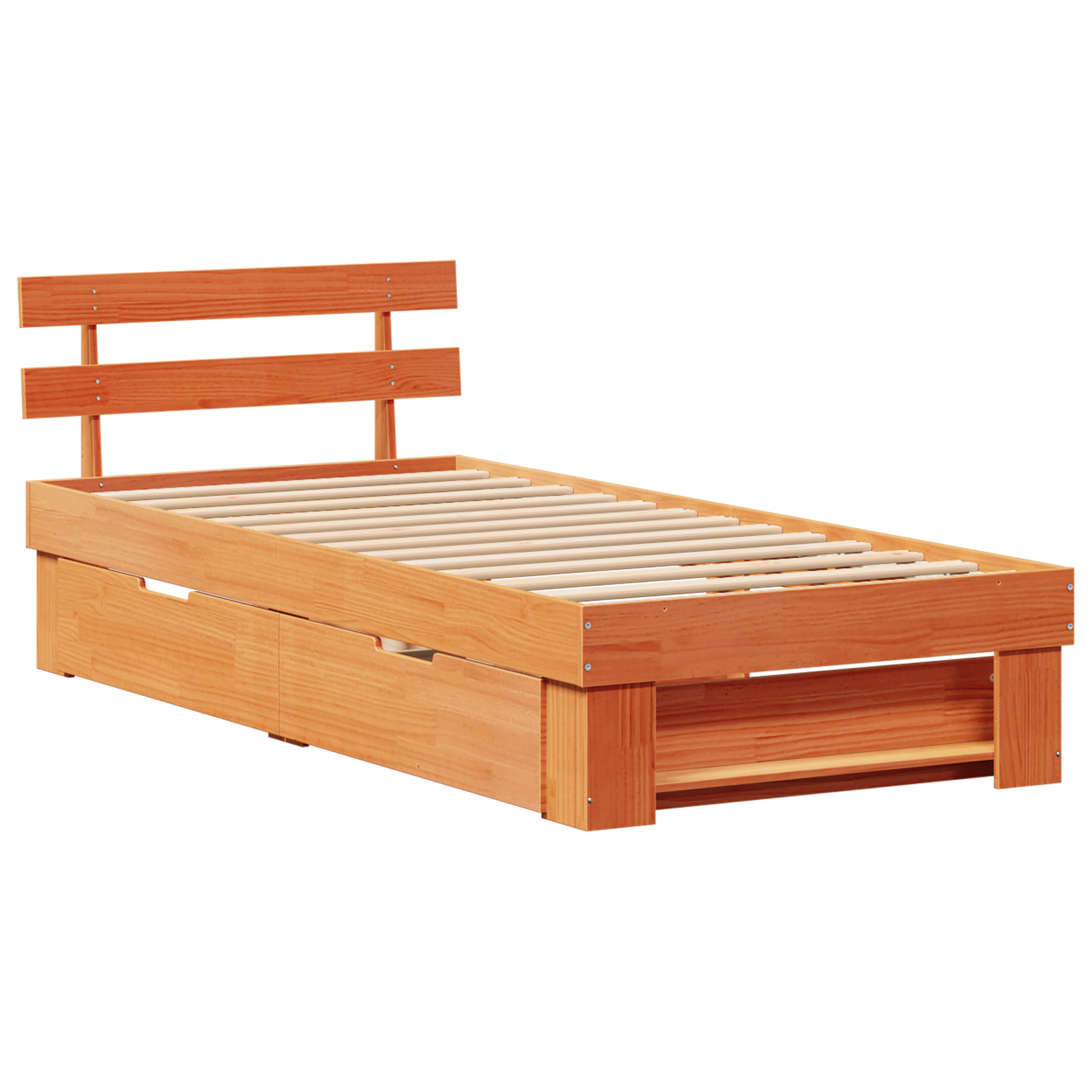 Bedframe met hoofdeinde Wasbruin 90 x 190 cm Massief grenenhout