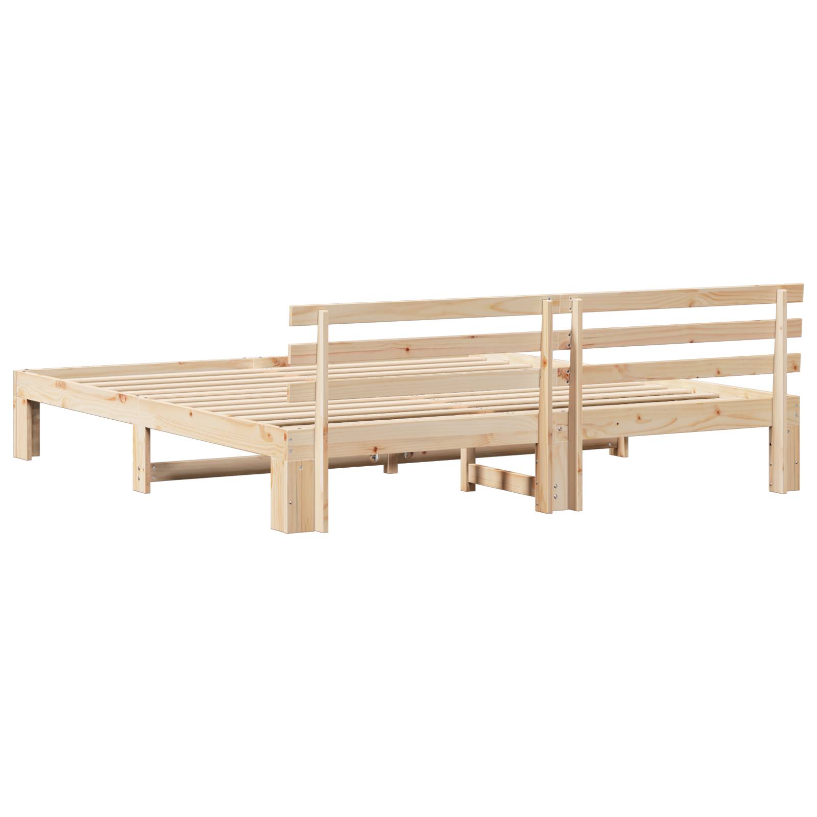 Natural Pine Wood Bed Frame Natural Solid Pine wood 180 x 200 cm - Image 8