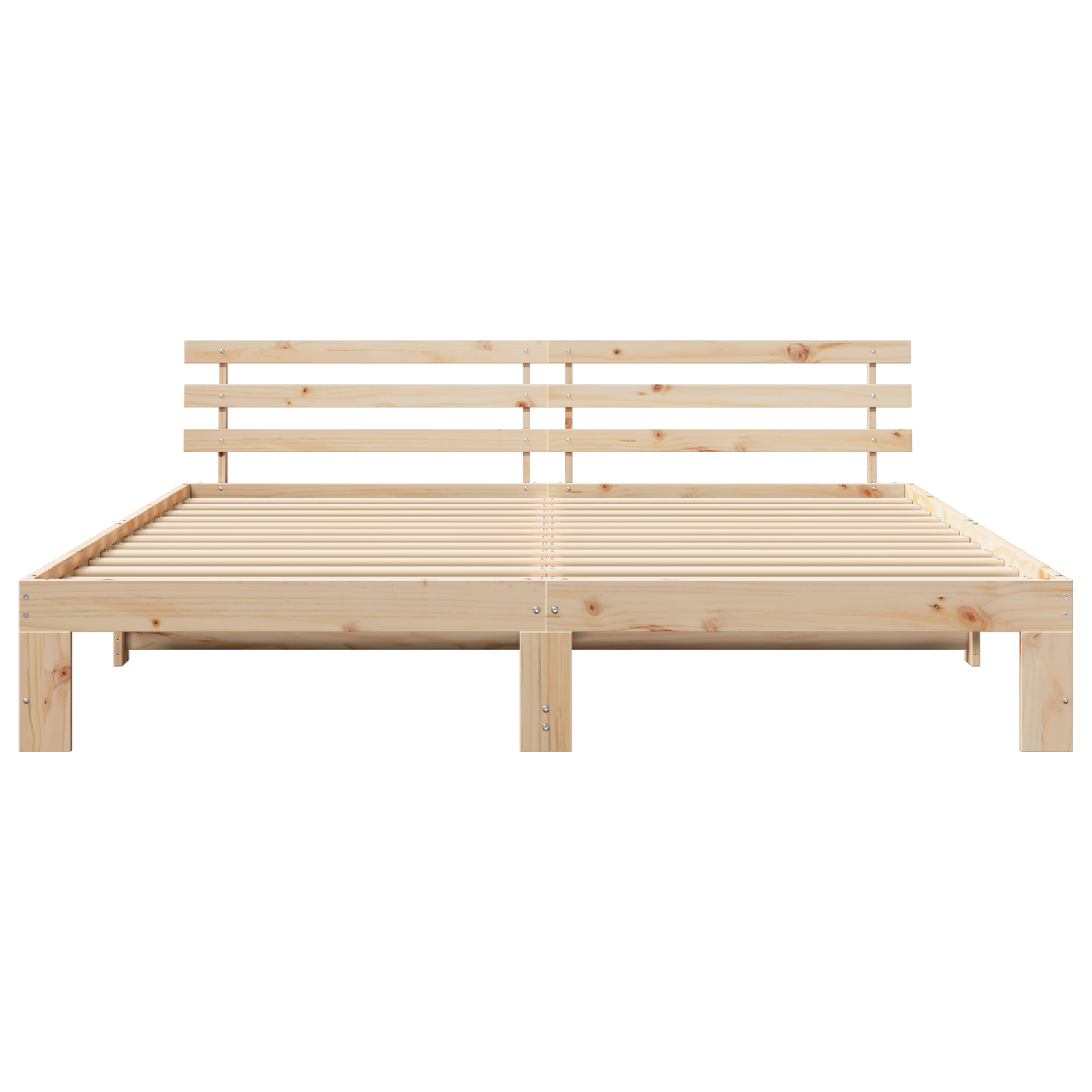 Natural Pine Wood Bed Frame Natural Solid Pine wood 180 x 200 cm - Image 6
