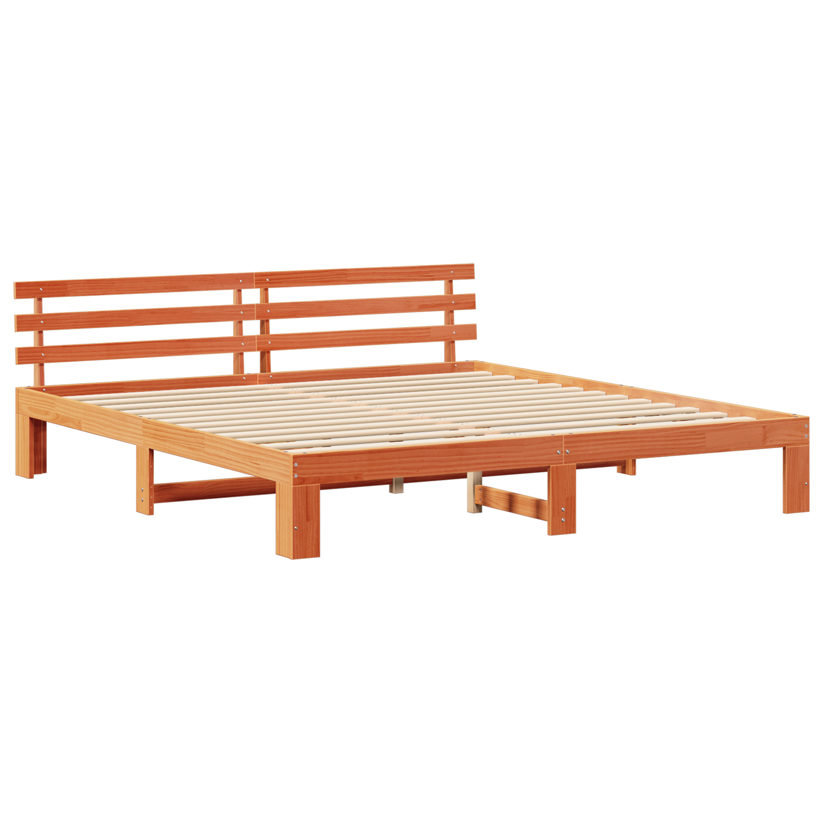 Pine Wood Bed Frame Wax brown Solid wood 180 x 200 cm - Image 3