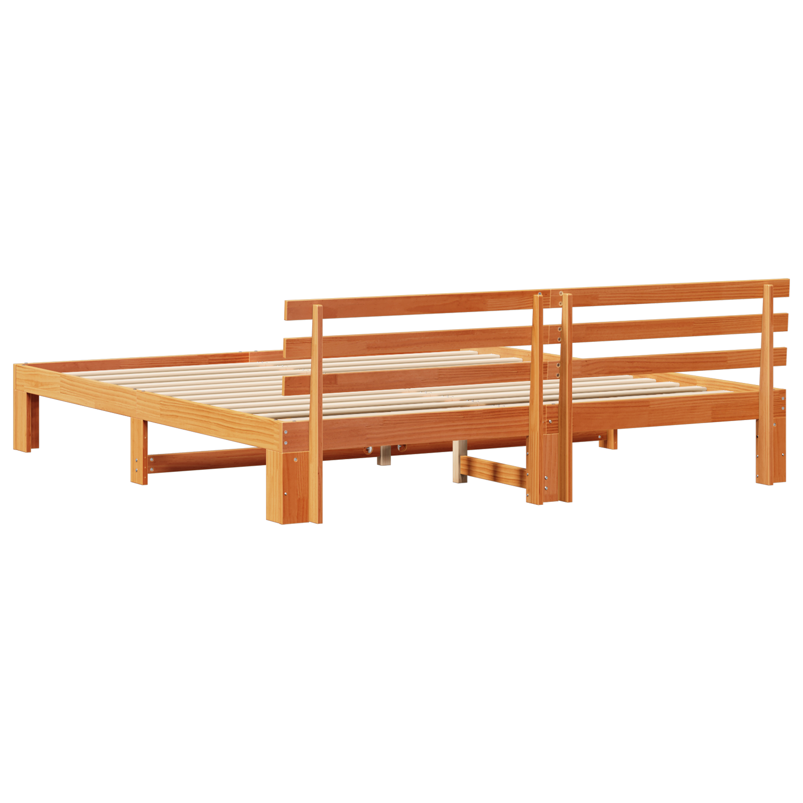 Pine Wood Bed Frame Wax brown Solid wood 180 x 200 cm - Image 8