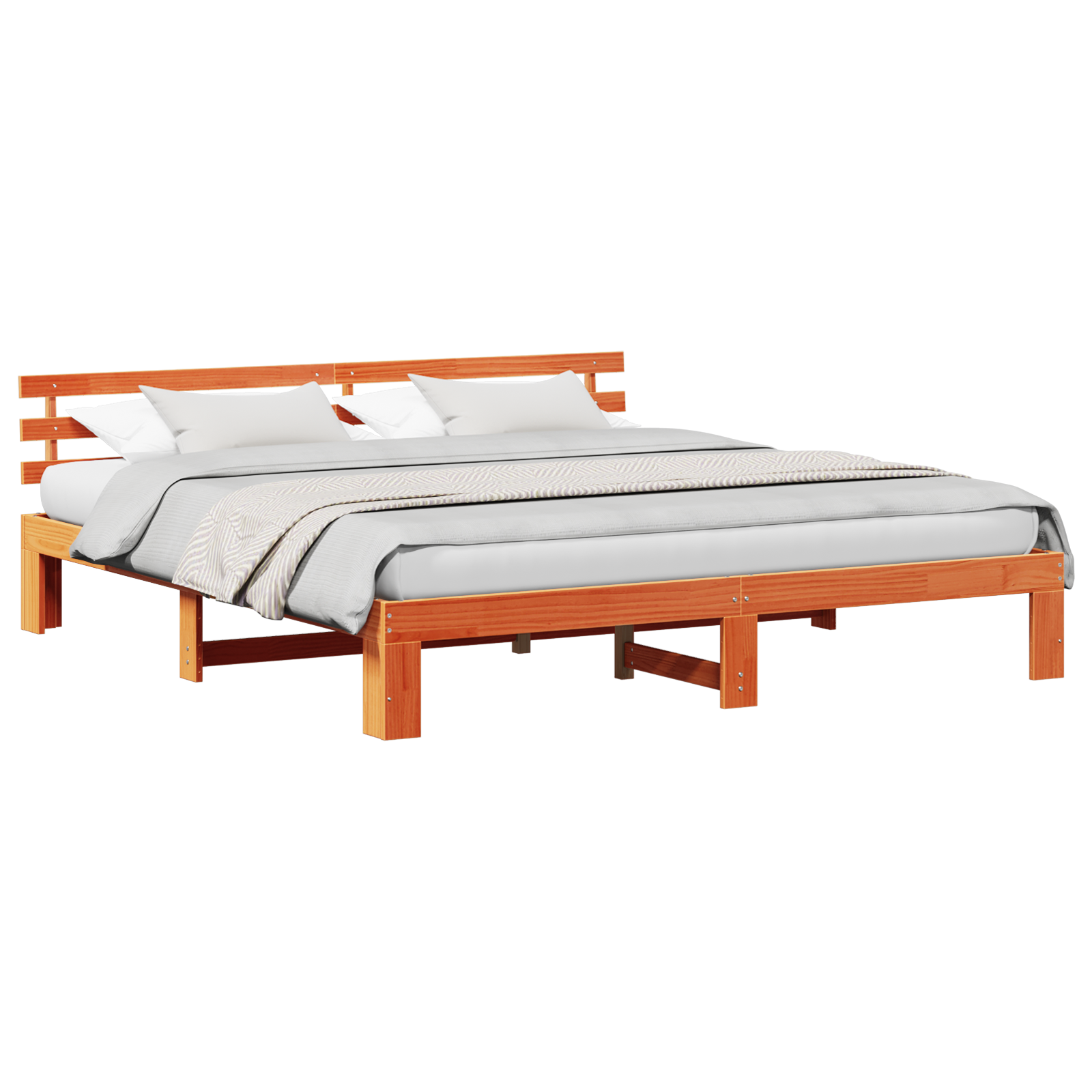 Pine Wood Bed Frame Wax brown Solid wood 180 x 200 cm - Image 2