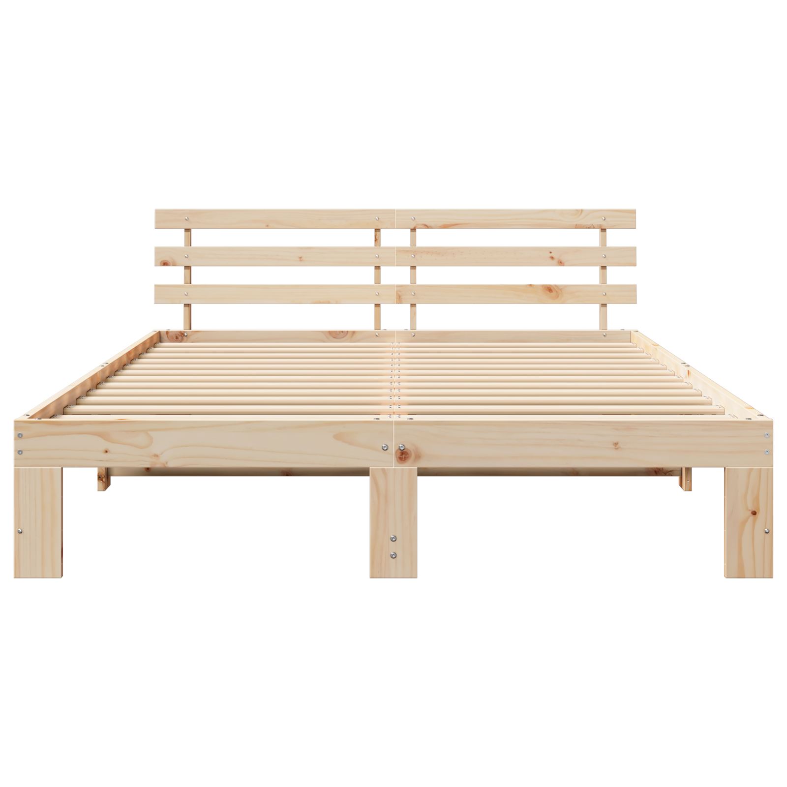 Pine Wood Bed Frame Natural Solid Pine wood 140 x 200 cm - Image 6