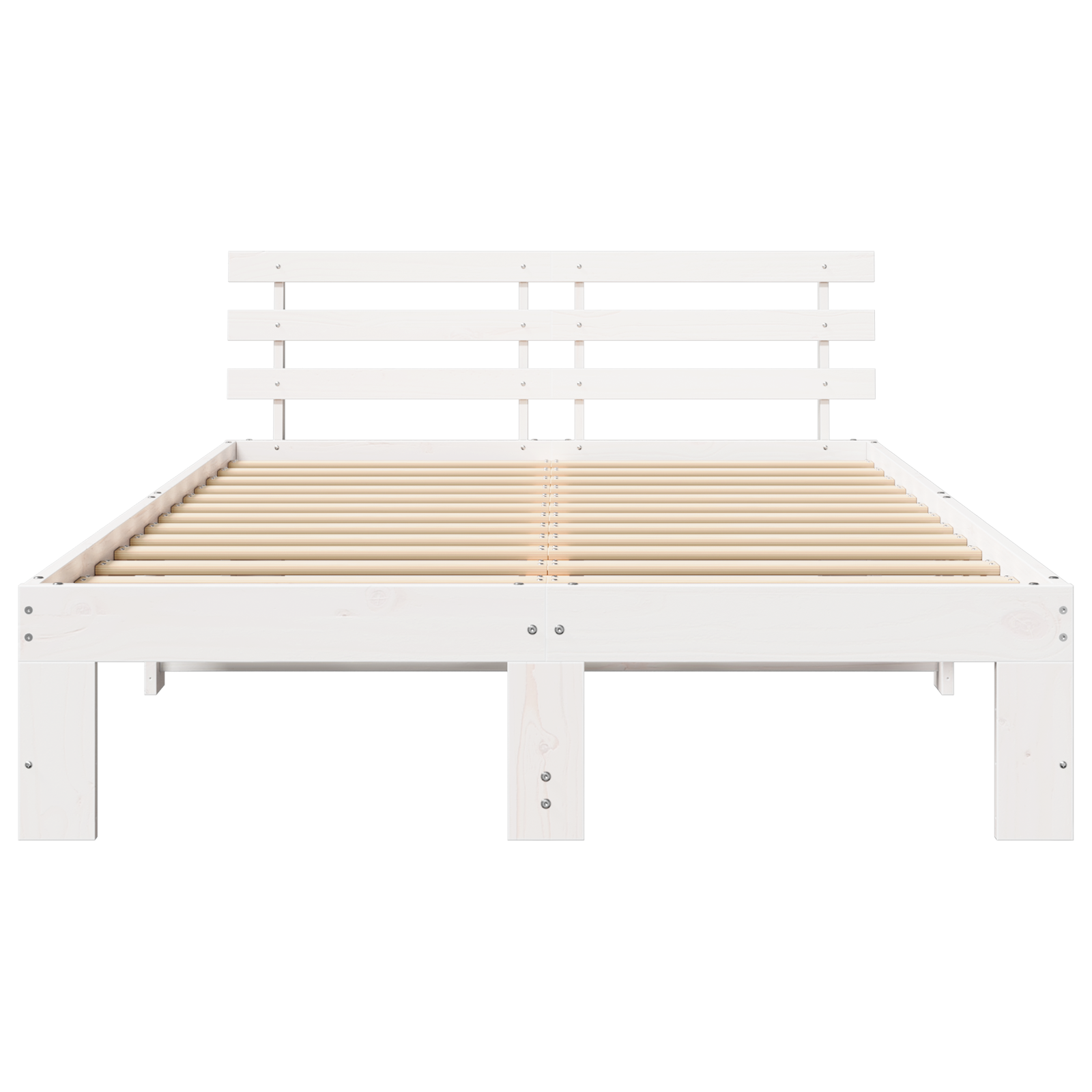 White Pine Wood Bed Frame White Solid wood 120 x 200 cm Durable - Image 6